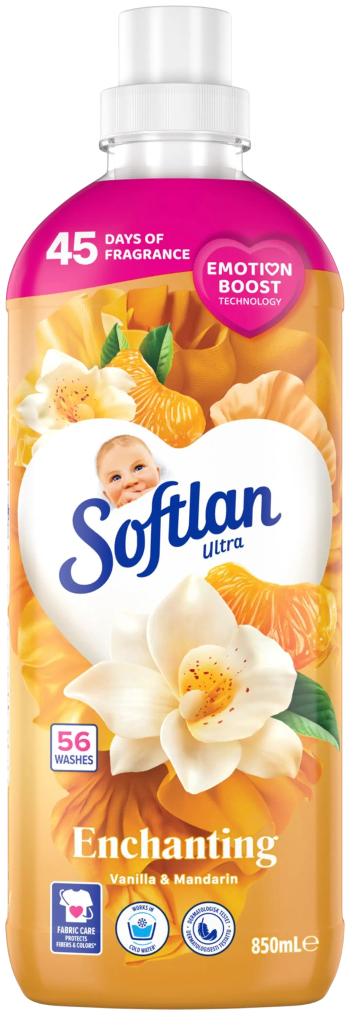 Softlan Emotions Enchanting Vanilla & Mandarin huuhteluaine 850ml