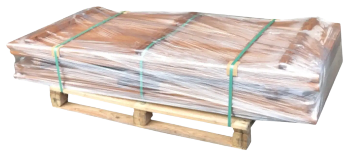 Tammiston Puu Jämerä-ryhmä 180cm pöytä + 2-penkkiä selkänojalla, kestopuu ruskea - 3