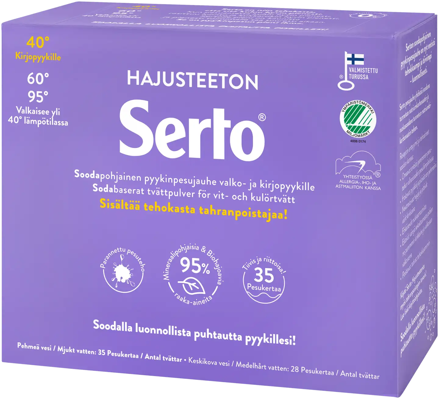 Serto 1,35kg Hajusteeton Pyykinpesujauhe