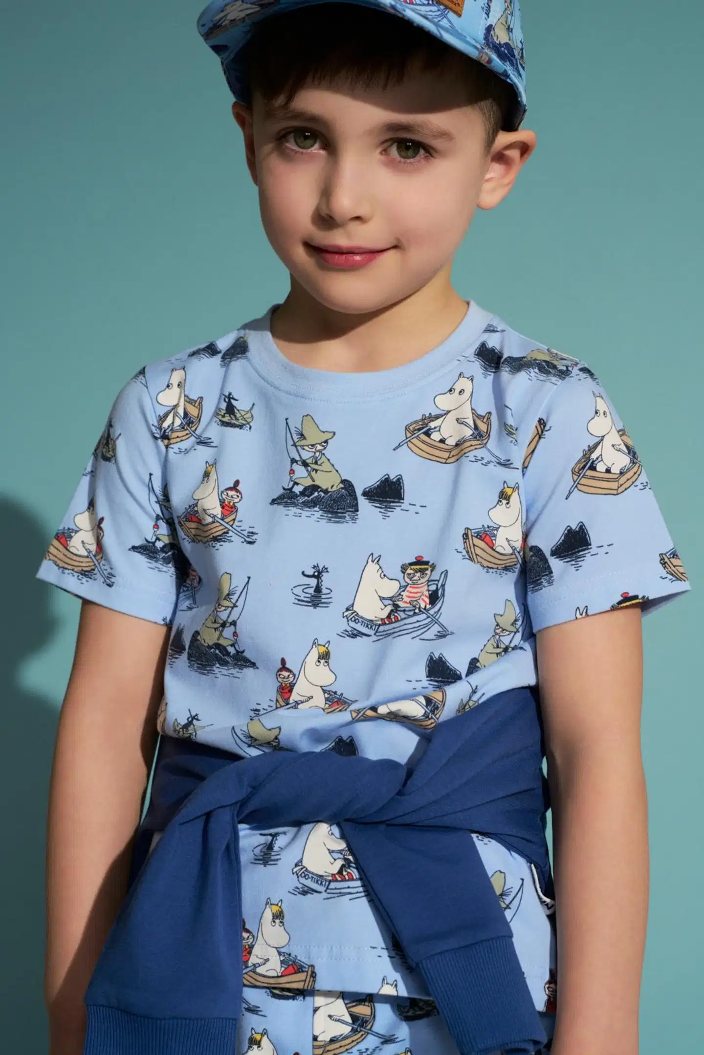 Muumi lasten t-paita Veneilijät 592040 - Vaaleansininen - 3