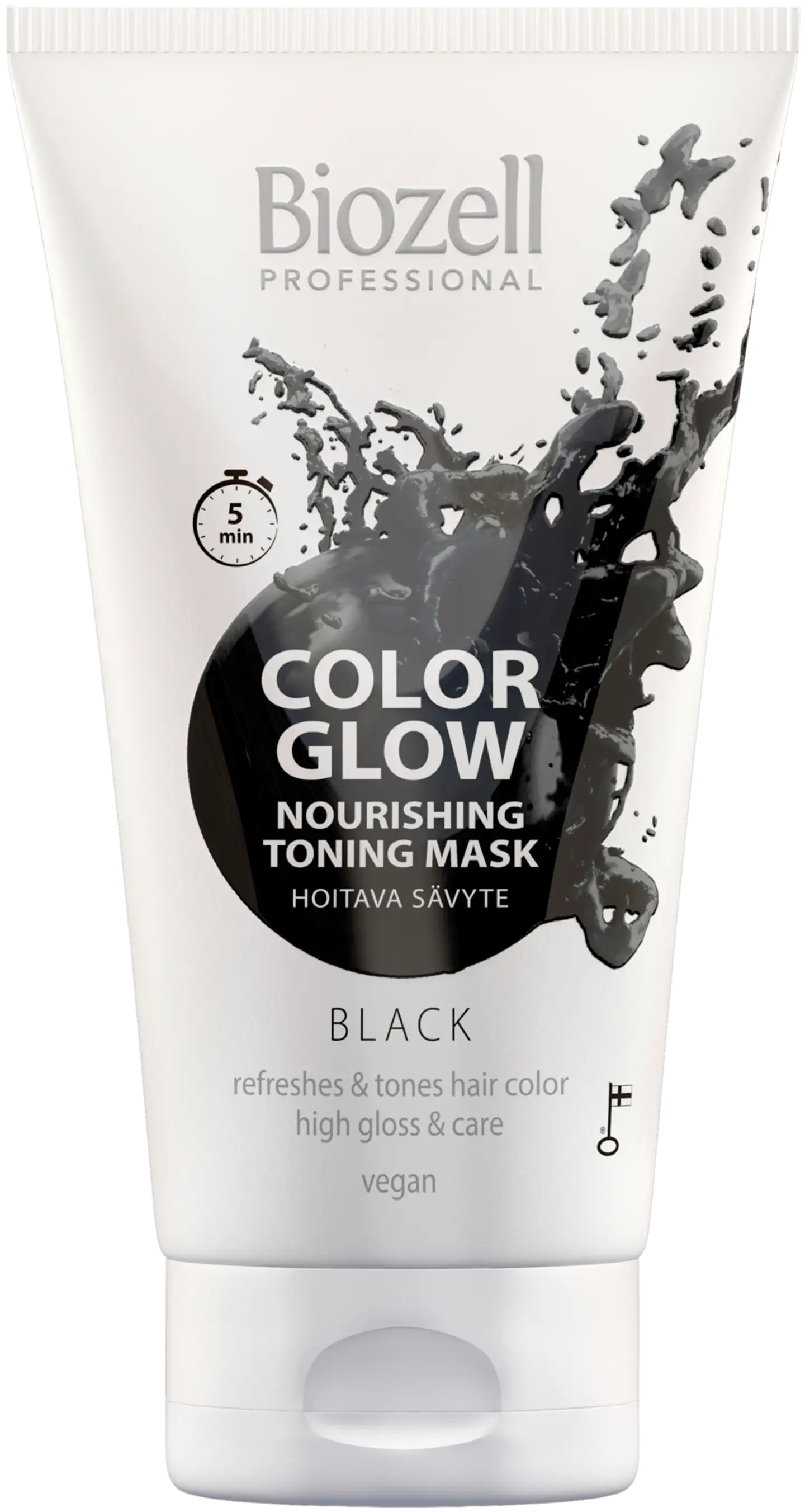 Biozell Color Glow Hoitava sävytenaamio Black 150ml