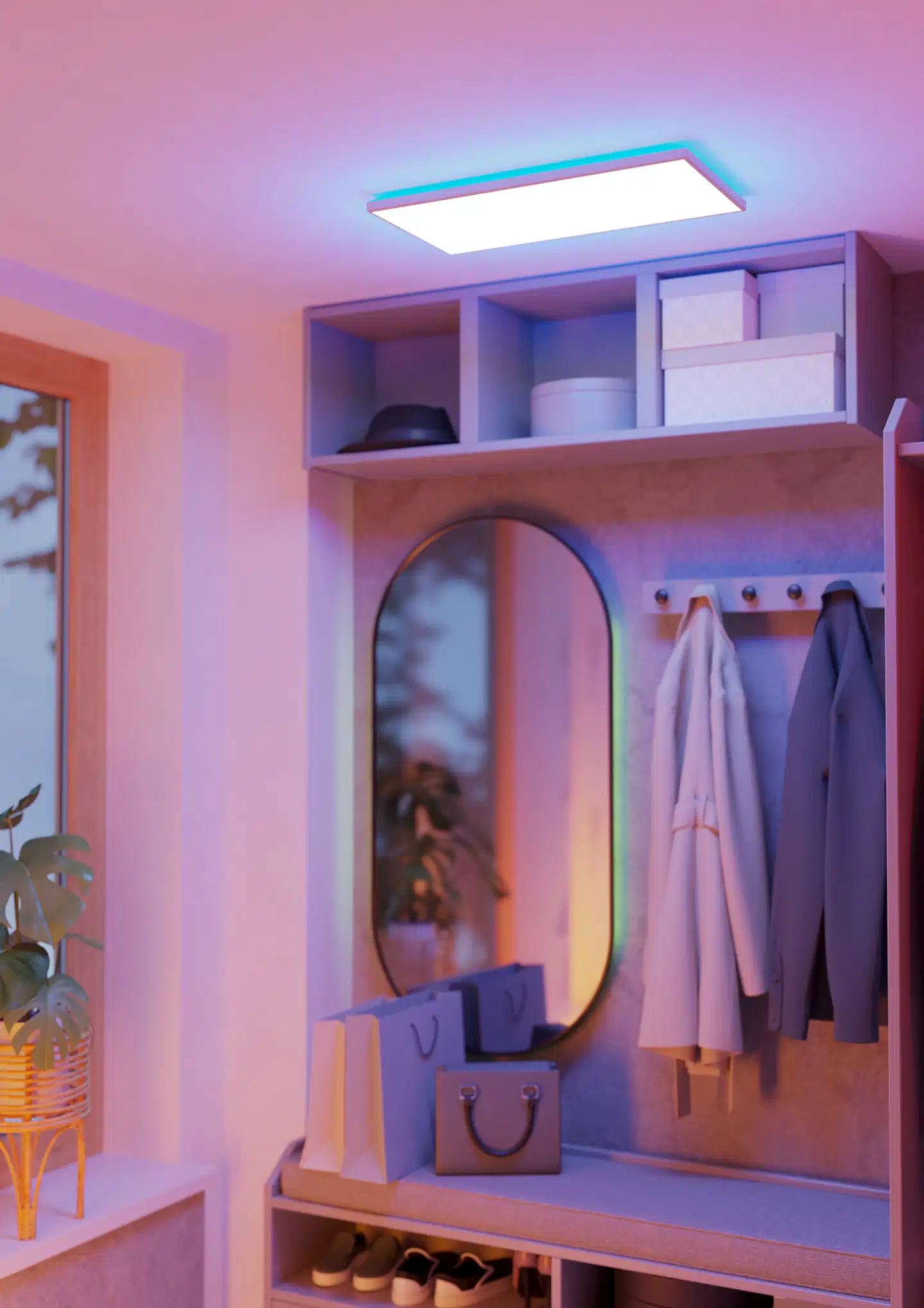 EGLO kattovalaisin Rovito-z LED 17,2W RGB CCT 57x30 cm valkoinen - 8