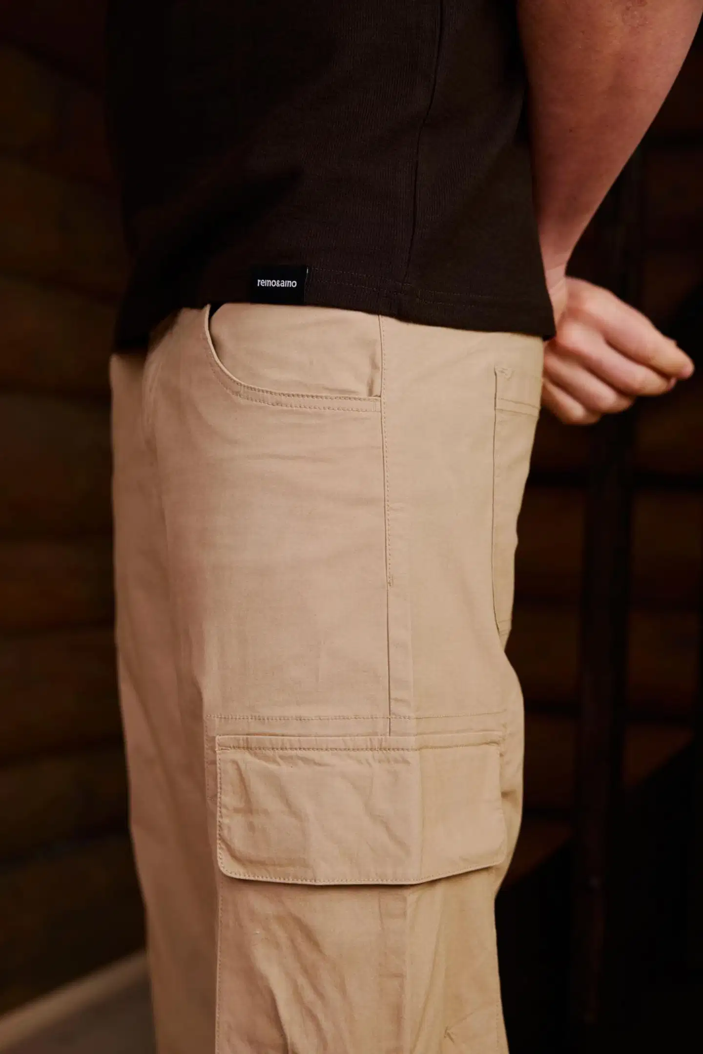 Reino&Aino miesten cargocaprit Reino - SAND - 4