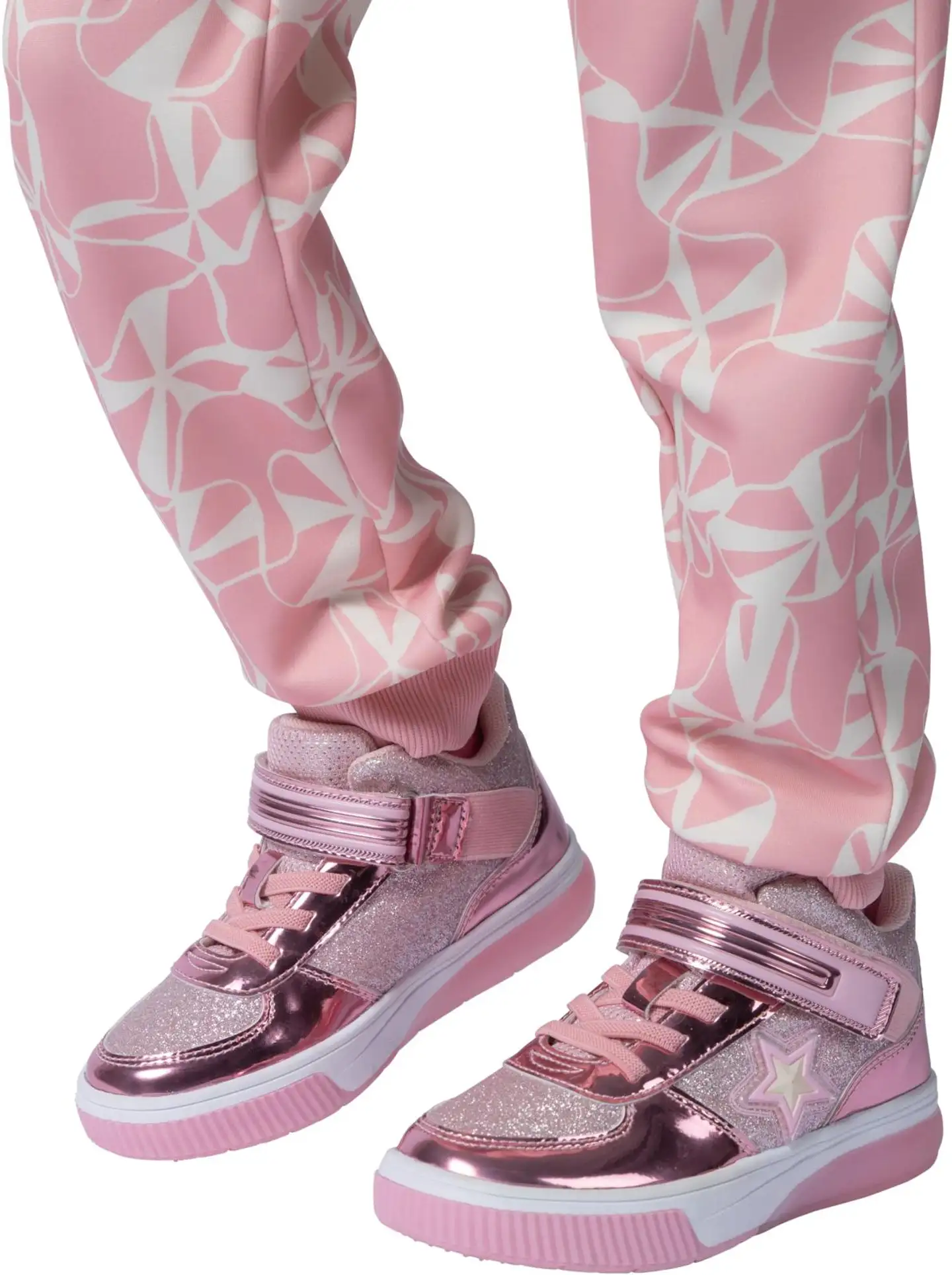 Dinsko lasten vilkkulenkkarit Jona Blink Star - Pink glitter - 3