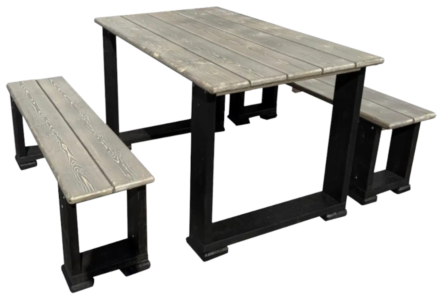 Hilla ryhmä 120cm, pöytä + 2-penkkiä, kuulto musta/ tatti - 2