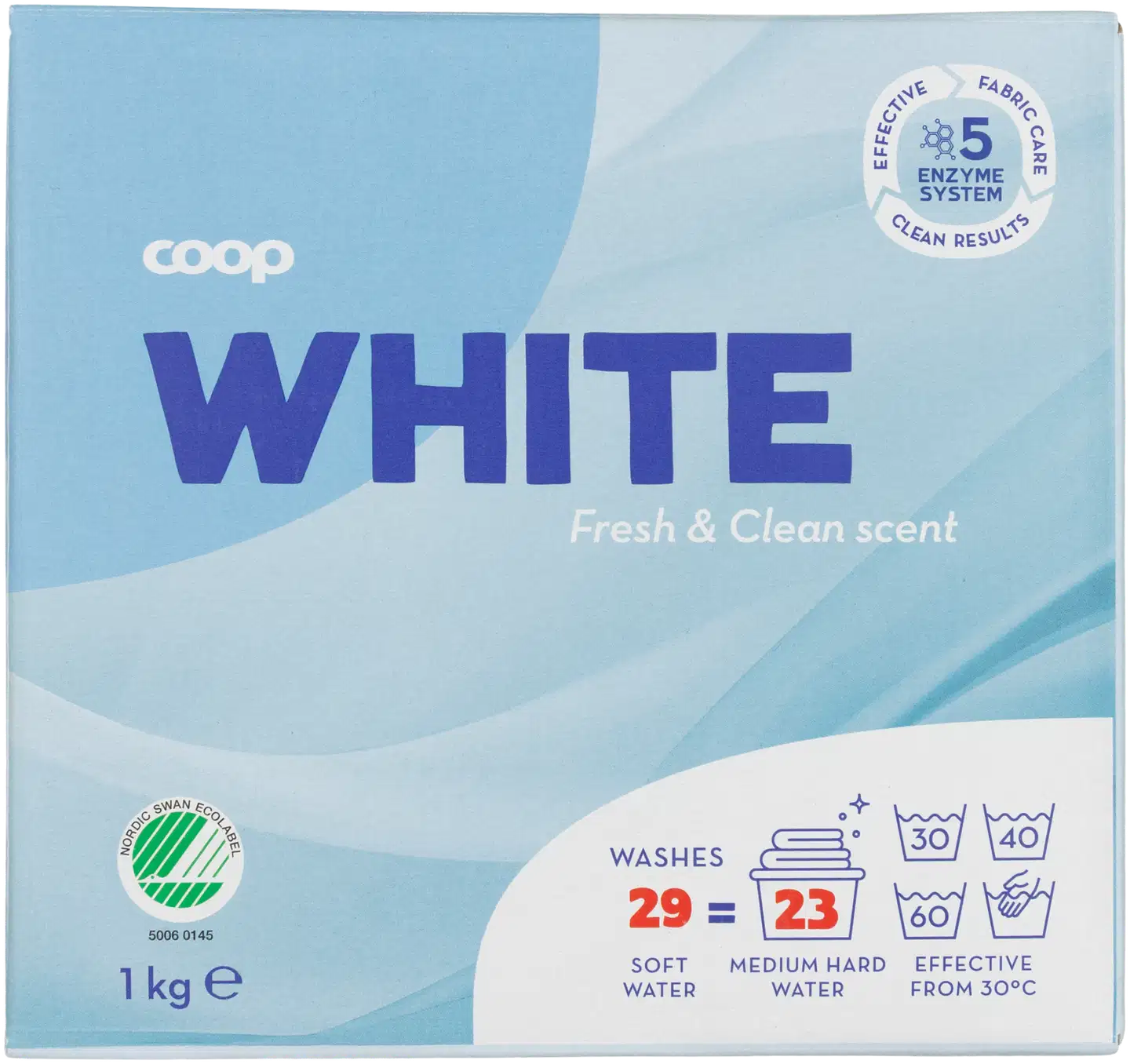 Coop White valkopyykin pesujauhe 1 kg