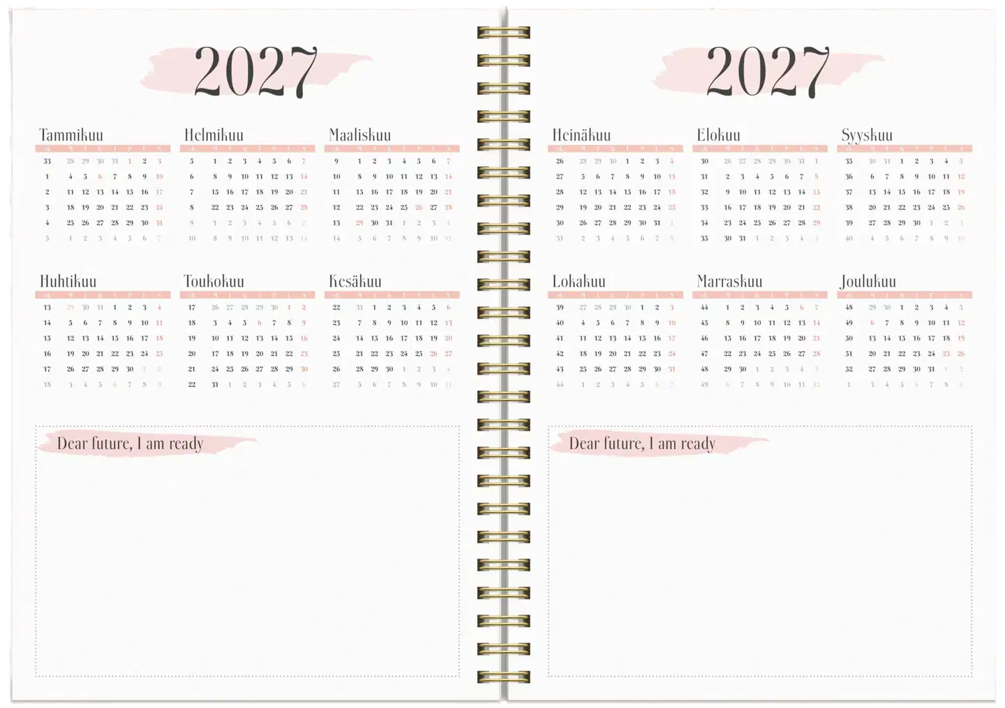 Burde Life Planner Pink A5 26/27 - 8