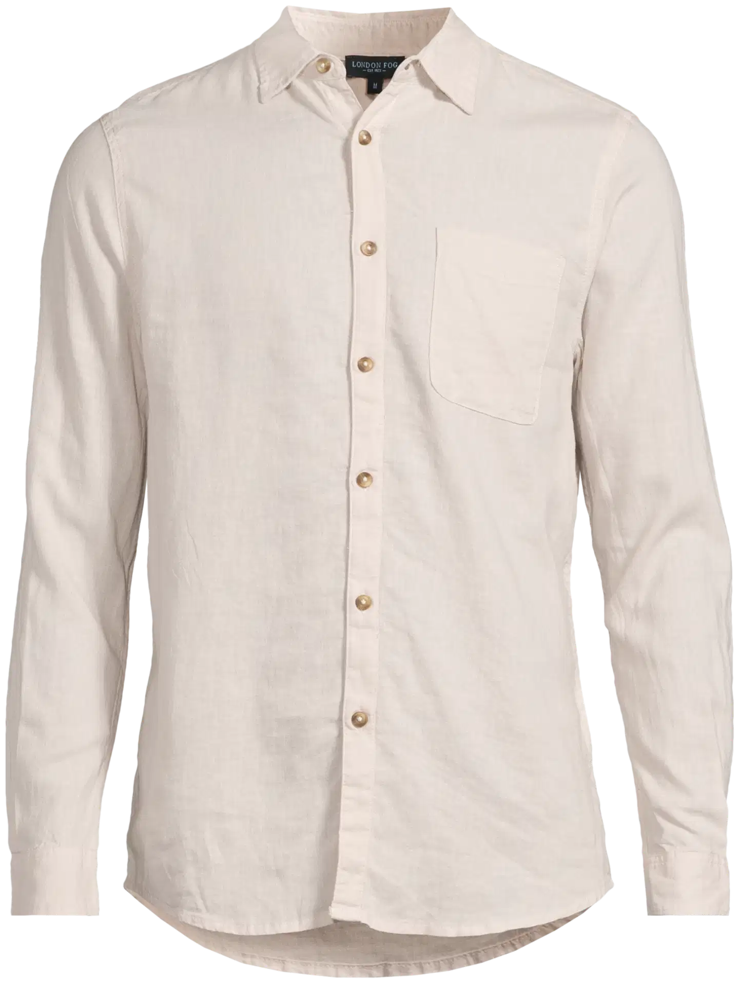 London Fog miesten pellavakauluspaita 194LF15262 - Light beige - 2