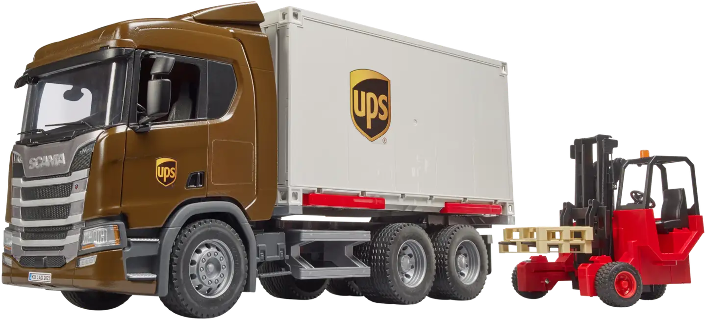 Bruder Scania Super 560R UPS Logistics truck w forklift - 4