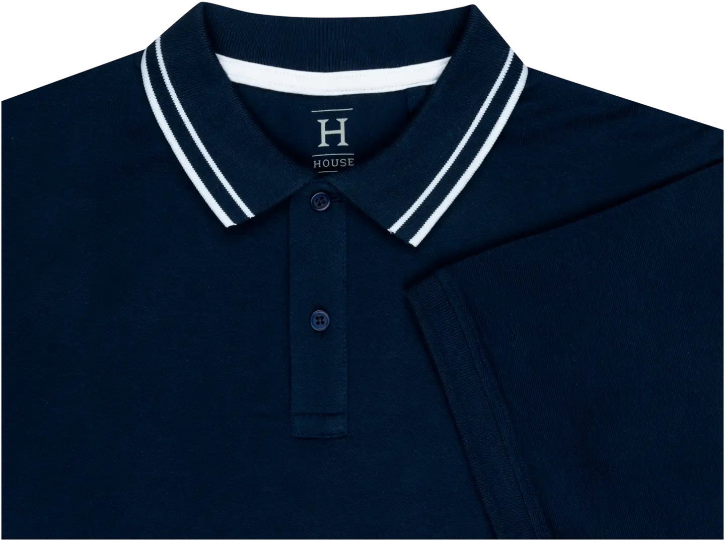 House miesten lyhythihainen pikeepaita 195H042503 - Navy - 2