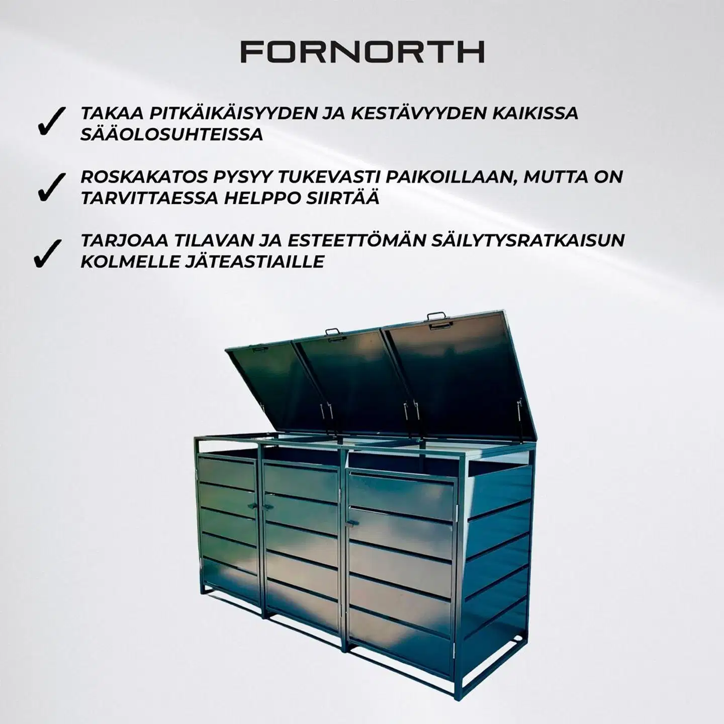 Fornorth roskakatos premium 207x82x121cm - 3
