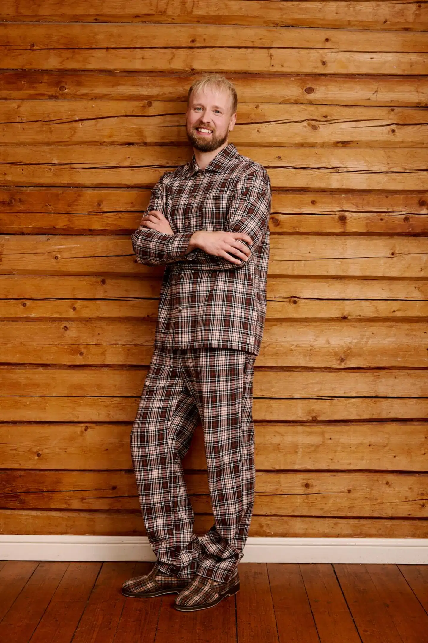 Reino&Aino miesten flanellipyjama - BROWN - 5