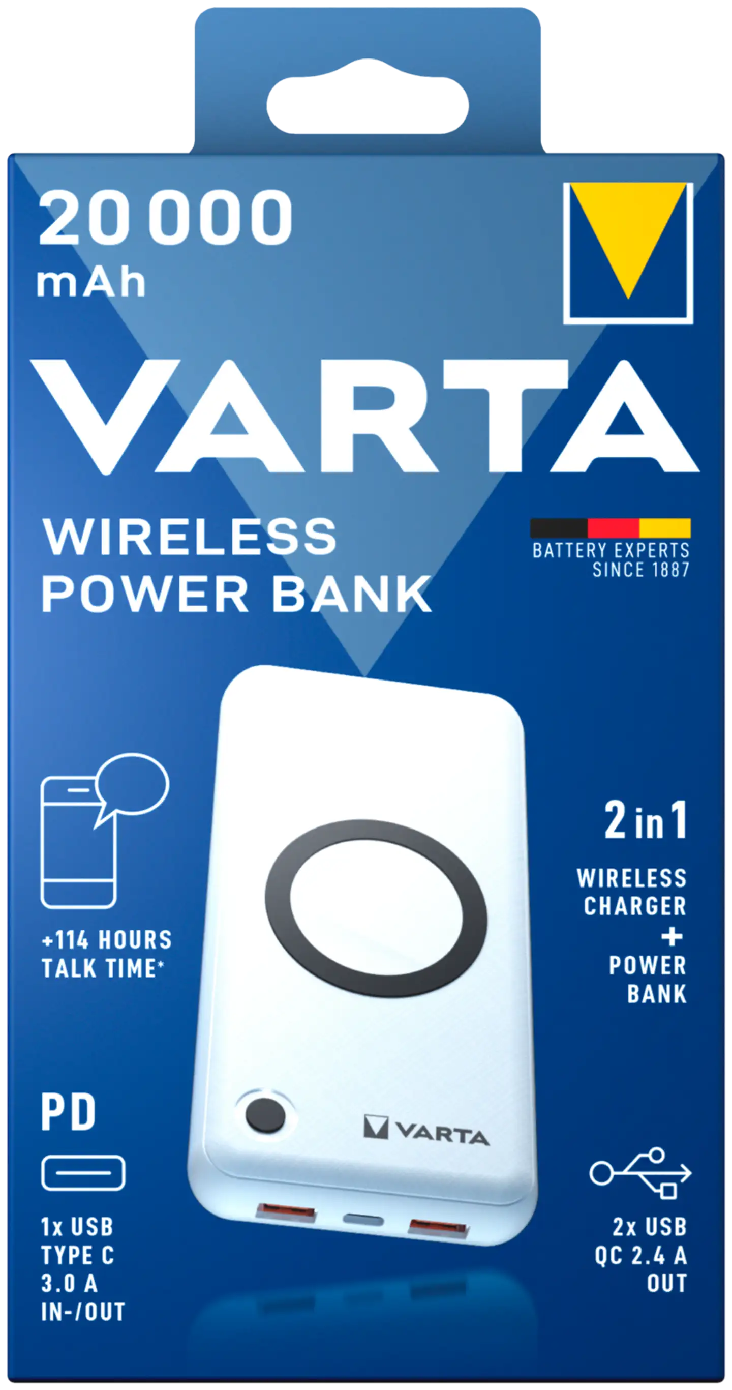 Varta langaton varavirtalähde 20000mAh - 1