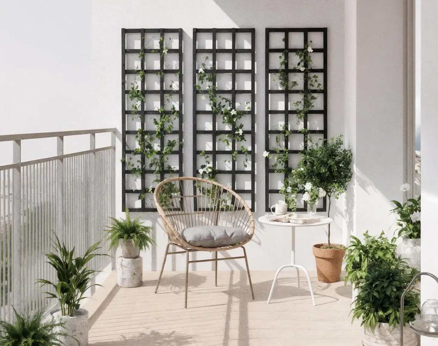 Ritilä/aitaelementti 60X180cm, grafiitin harmaa, Materiaalivahvuus 15x38mm - 5