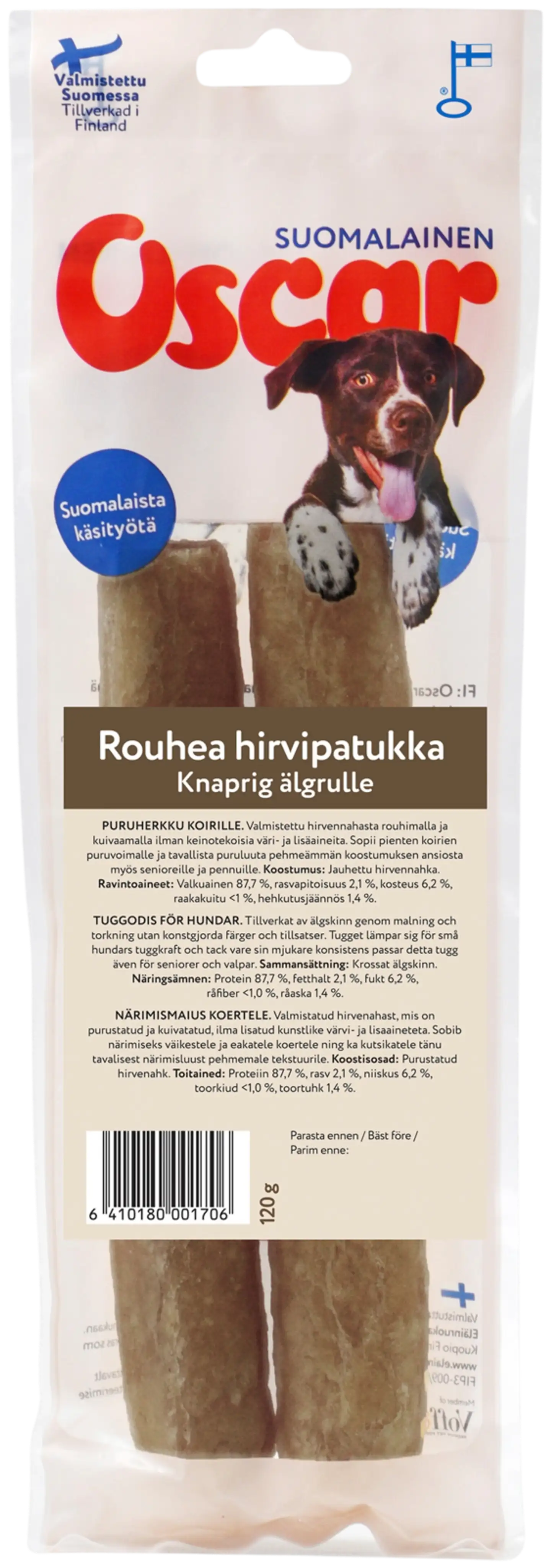 Oscar Rouhea hirvipatukka 120 g, koirille