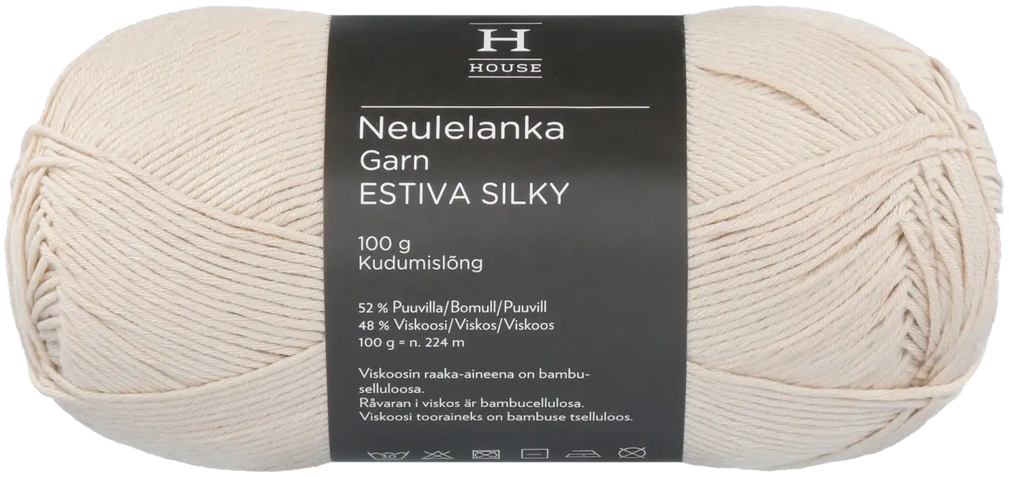 House lanka bambuviskoosi-puuvillasekoite Estiva Silky 100 g Light Beige 10743