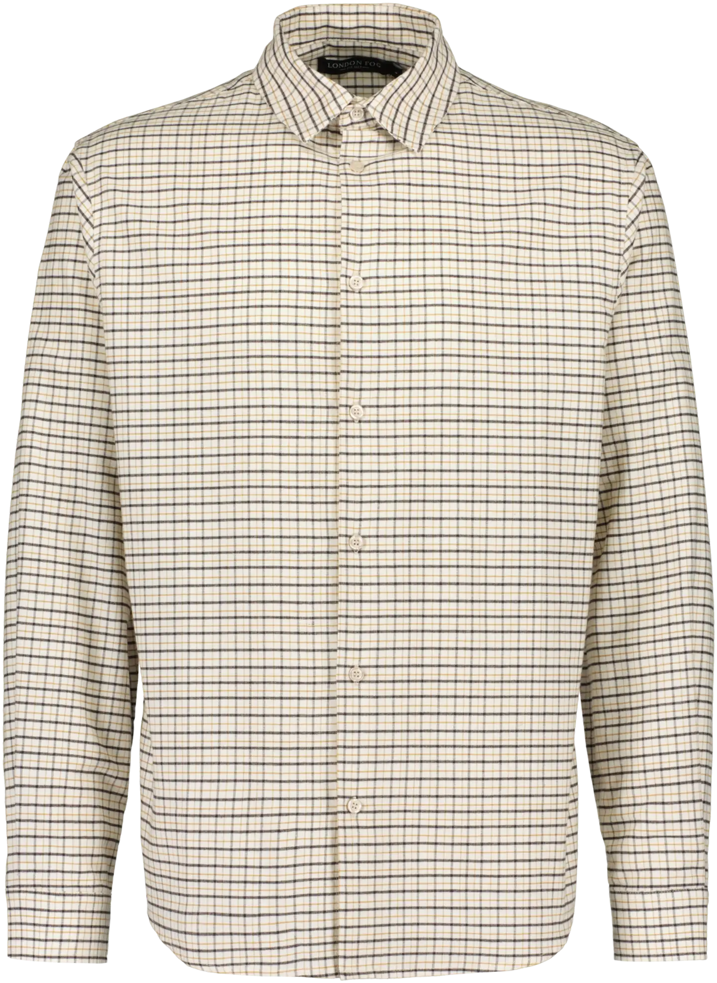 London Fog miesten Oxford-kauluspaita 194LF03267 - Offwhite w/chocolate check - 1