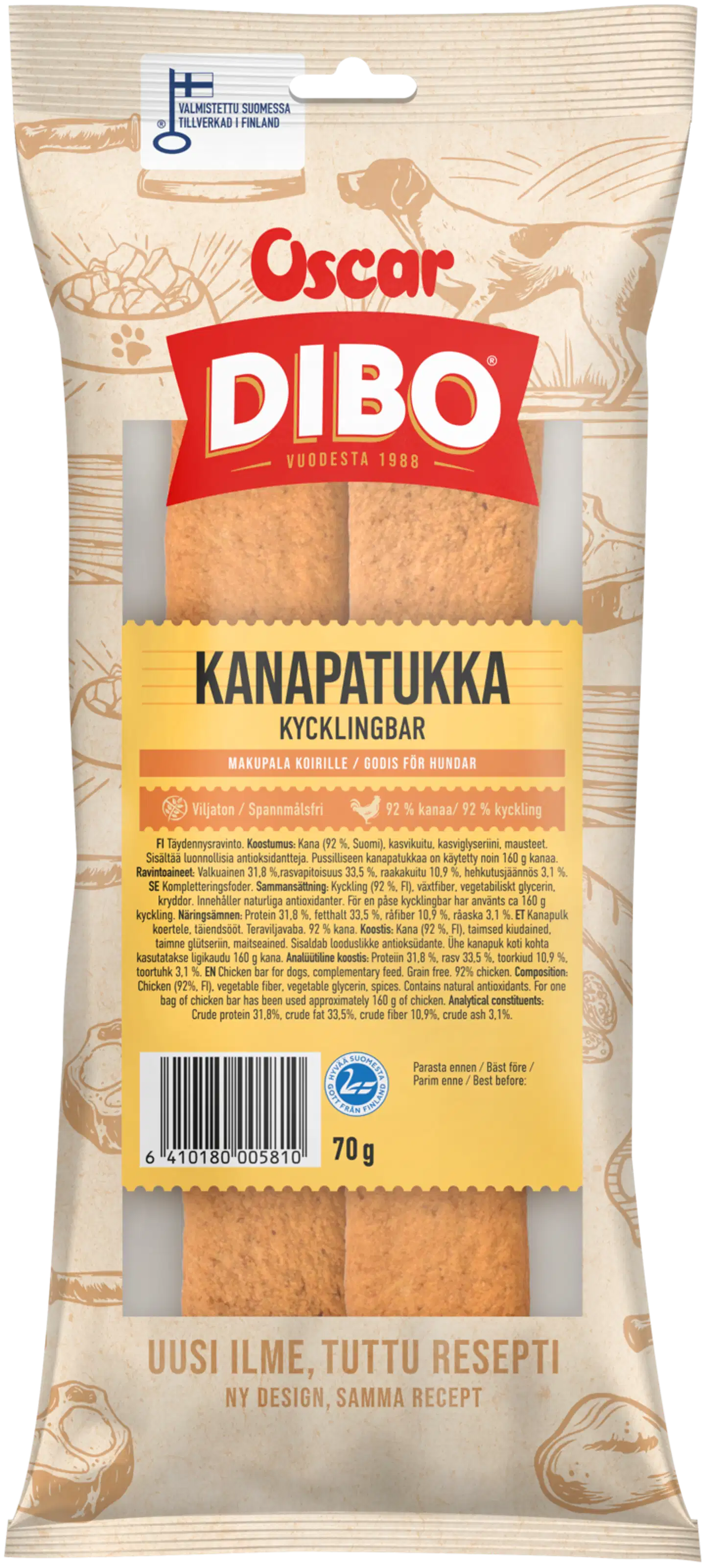 DIBO Kanapatukka 70 g koirille