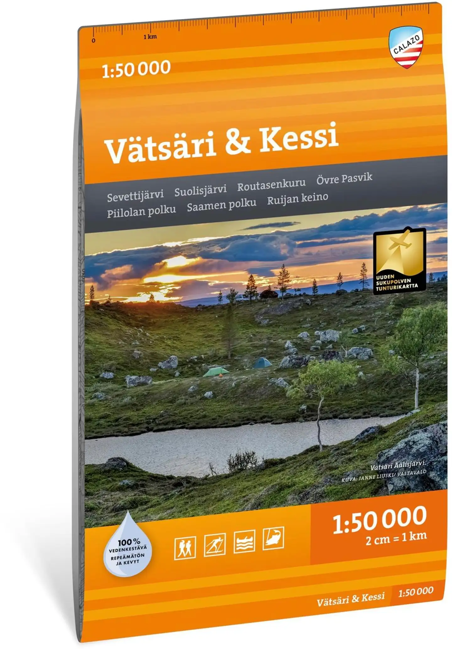 Vätsäri & Kessi 1:50 000 vedenkestävä tunturikartta
