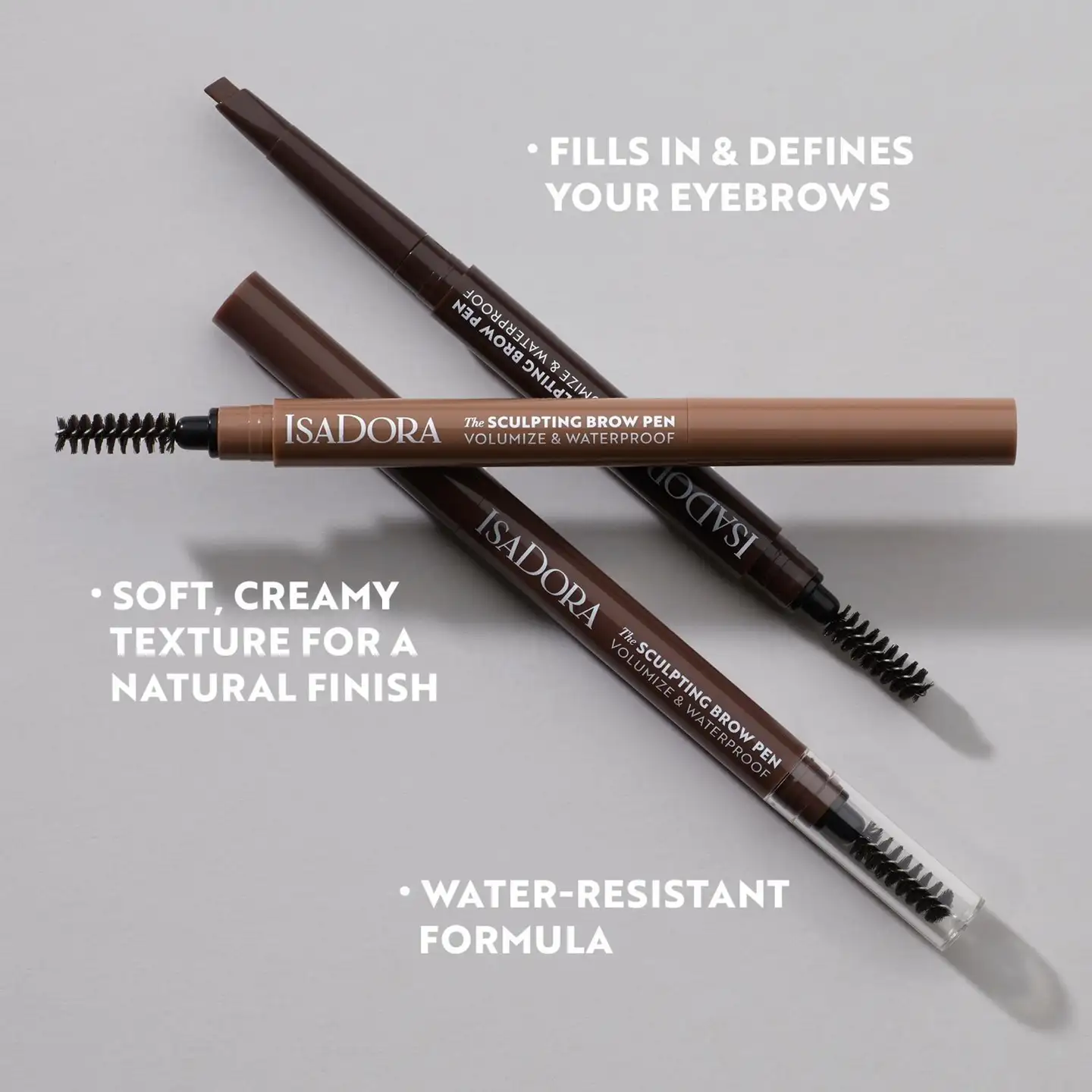 Isadora Sculpting Brow Pen With Brush kulmakynä 82 Medium Brown 0,2 g - 3