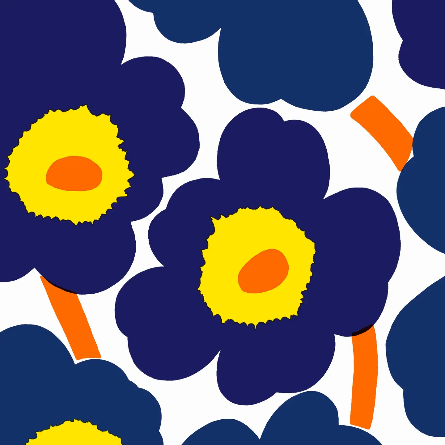 Marimekko Unikko sinikeltainen lautasliina 20kpl/24cm