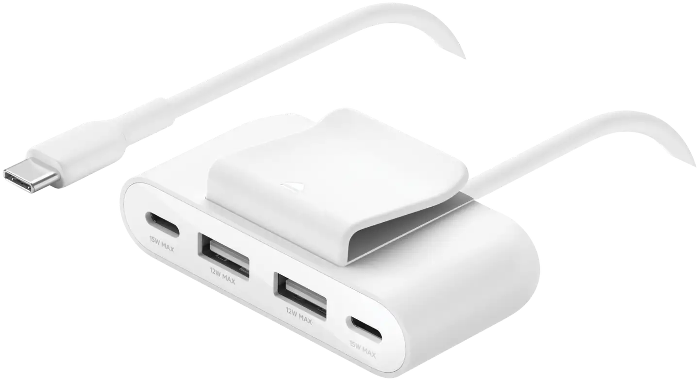 Belkin latausasema 4-porttia  30w 2x USB-C + 2x USB-A, valkoinen