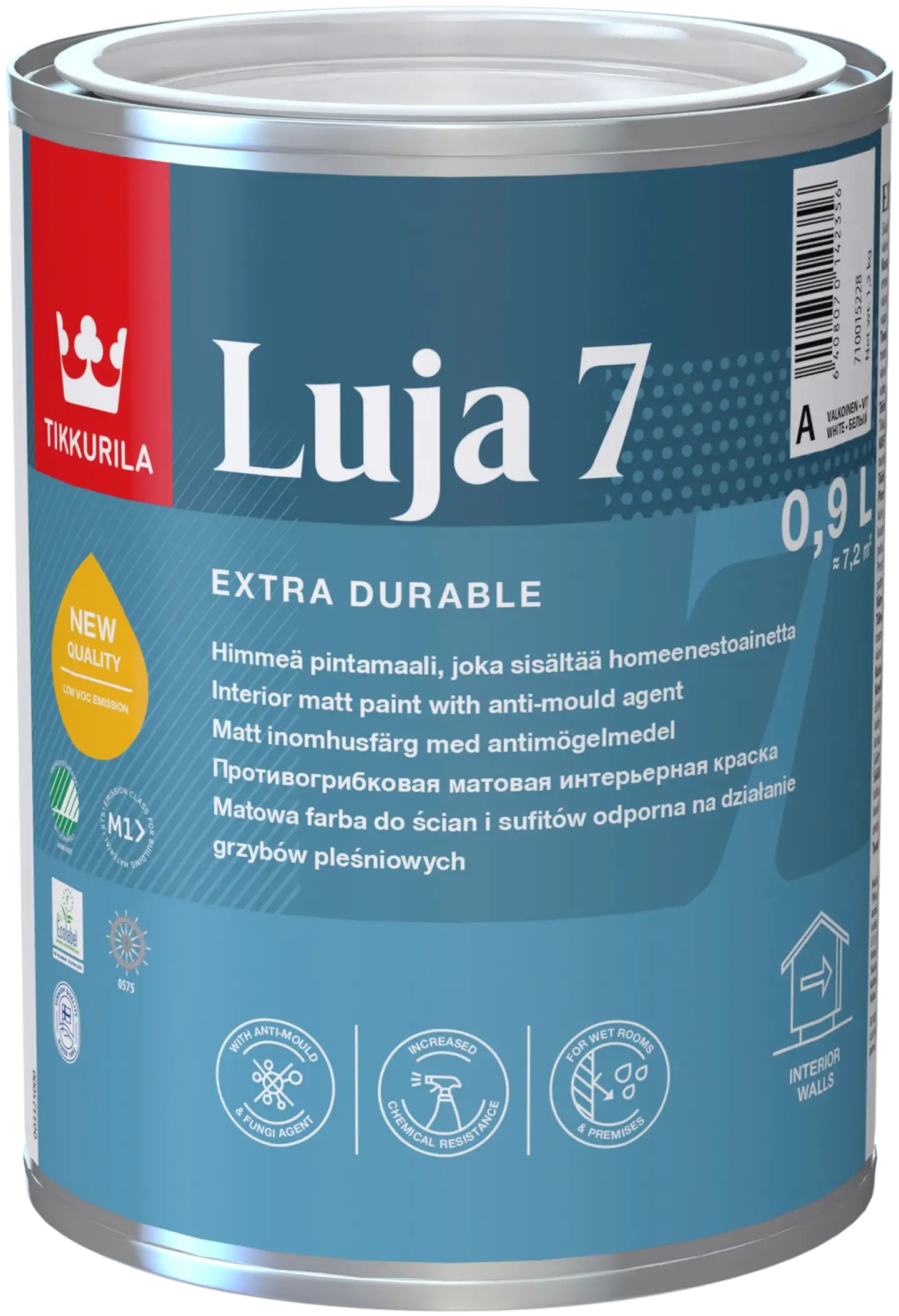 Tikkurila pintamaali Luja 7 0,9 l C sävytettävä himmeä