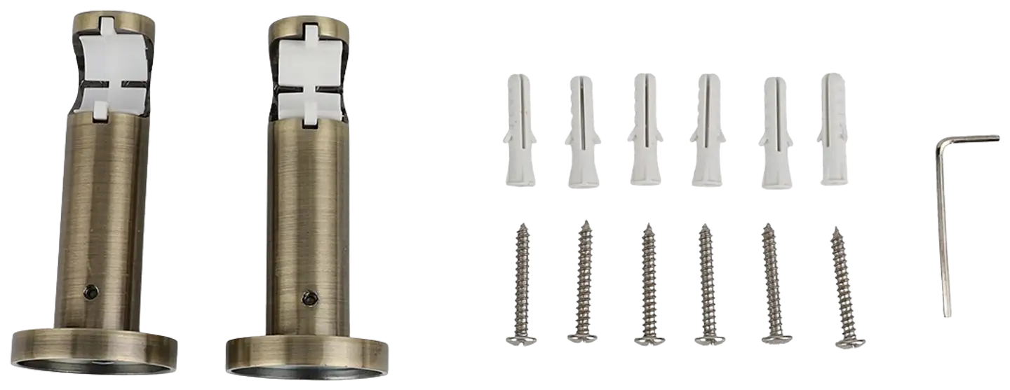 Ihanin verhotangon click-kannakkeet antiikkimessinki 19mm 2kpl/pss - 3