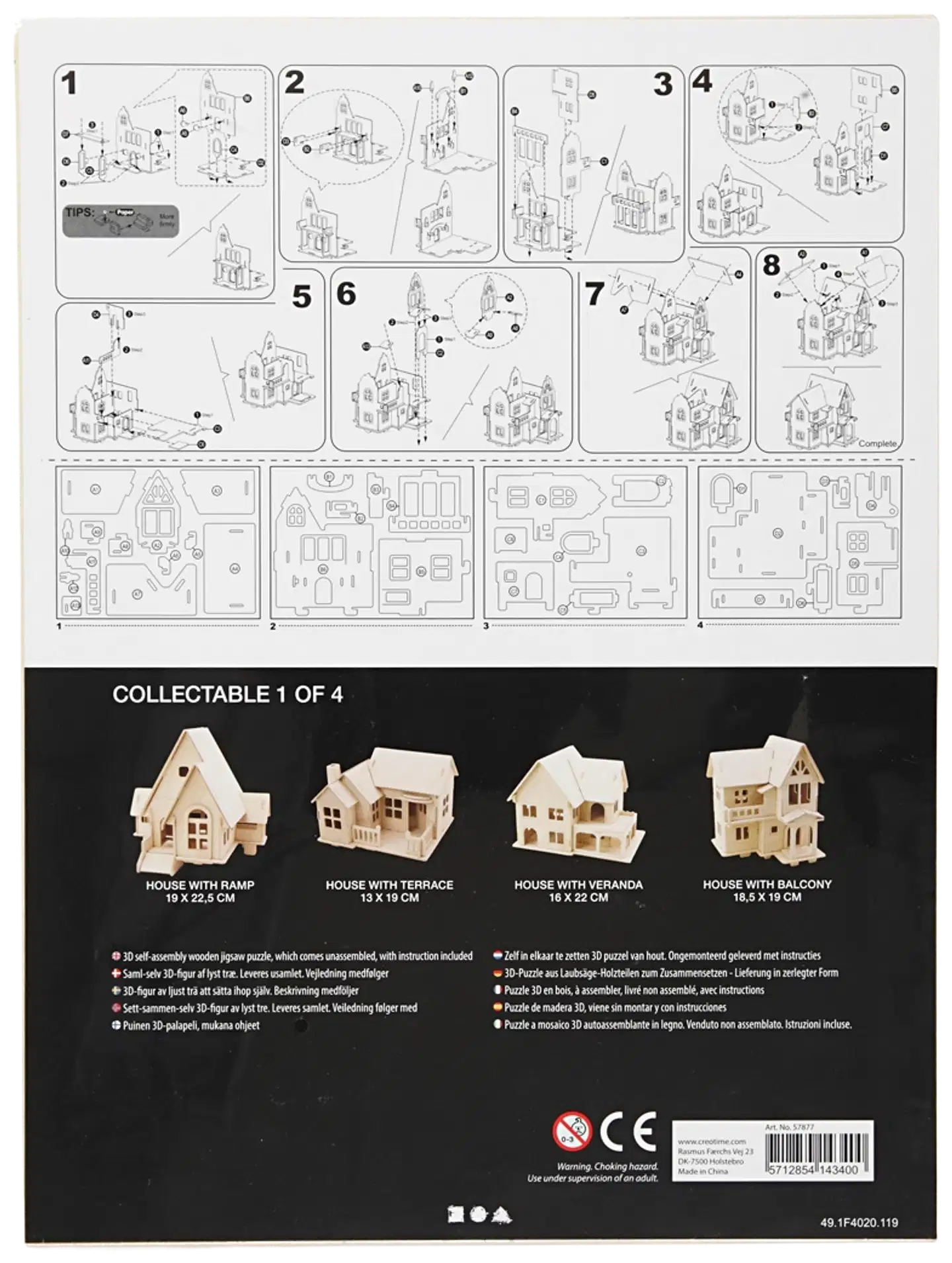 Creativ Company 3d-palapeli talo parveke miniatyyri - 3