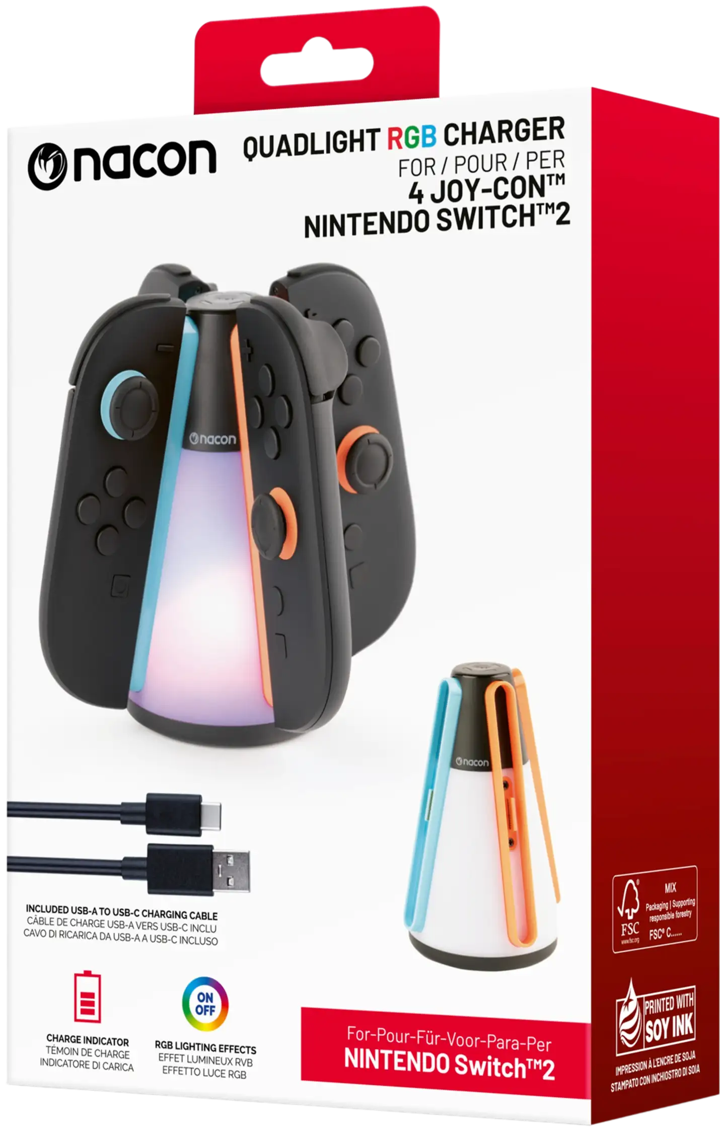 Nacon Switch 2 Quadpro RGB -latausasema - 1