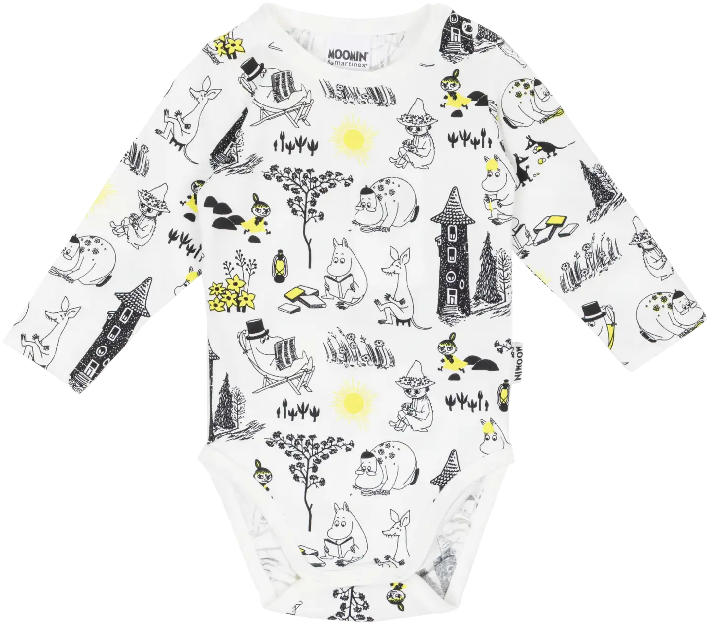 Muumi vauvojen body Laiskottelu 591079 - Mustavalkoinen - 1