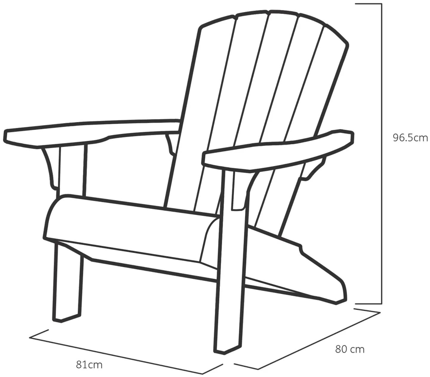 Keter tuoli Adirondack Troy harmaa - 7