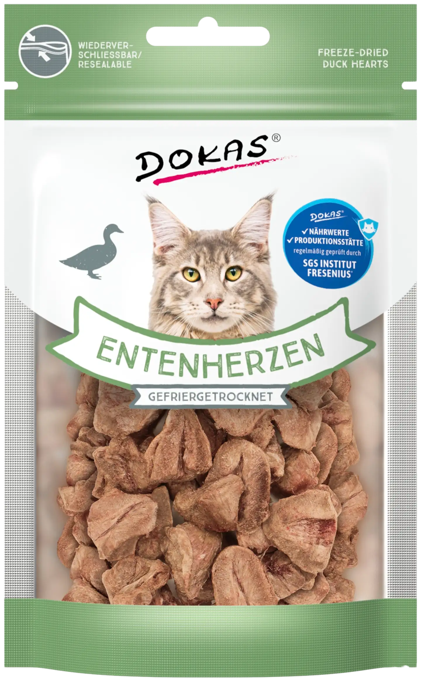 Dokas kissan pakastekuivatut ankansydämet 15g