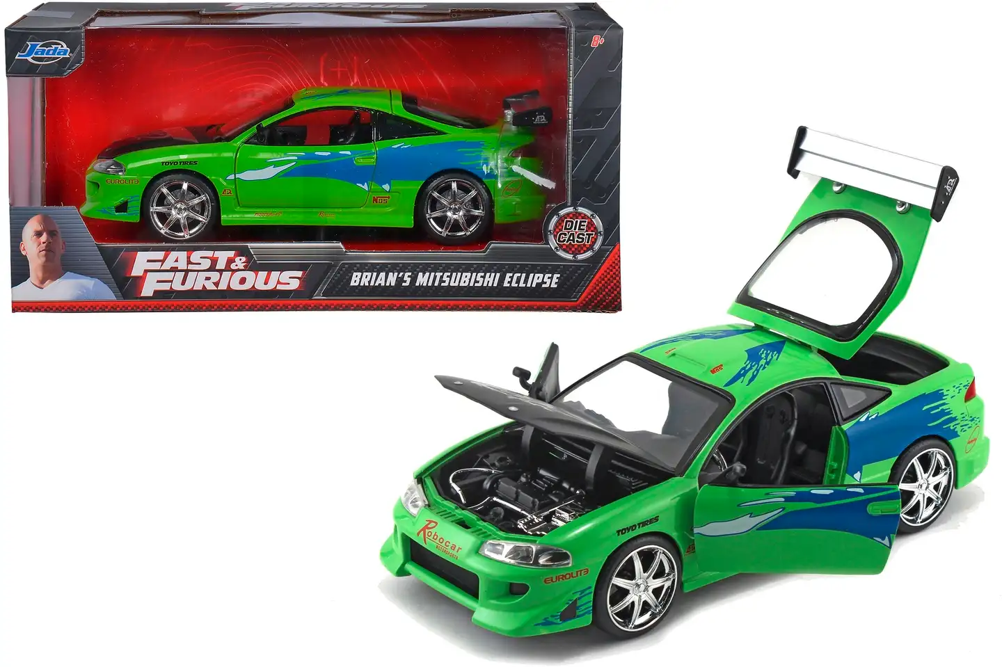 Jada Fast & Furious 1995 Mitsubishi Eclipse, 20 cm, 1:24, die cast - 1