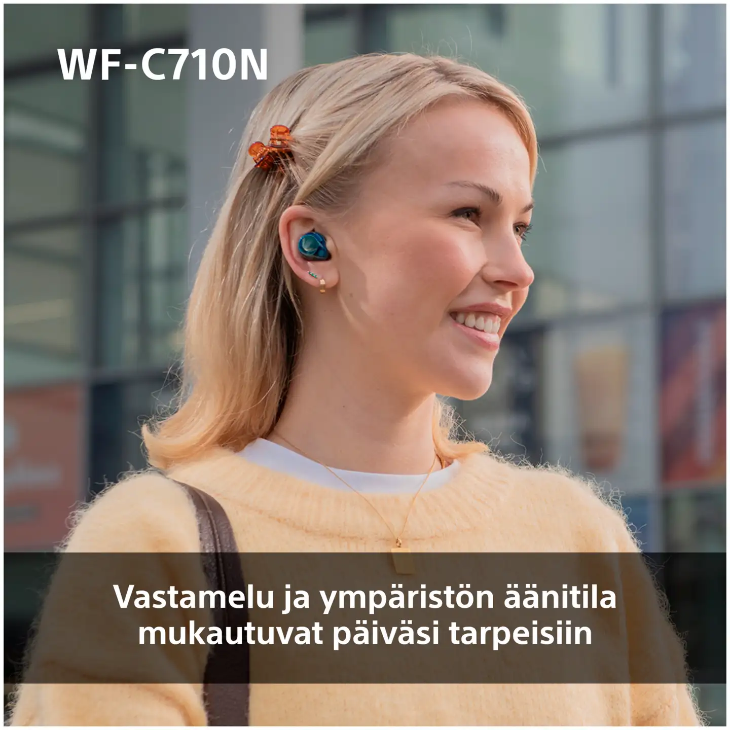 Sony langattomat vastamelunappikuulokkeet WF-C710NL sininen - 3