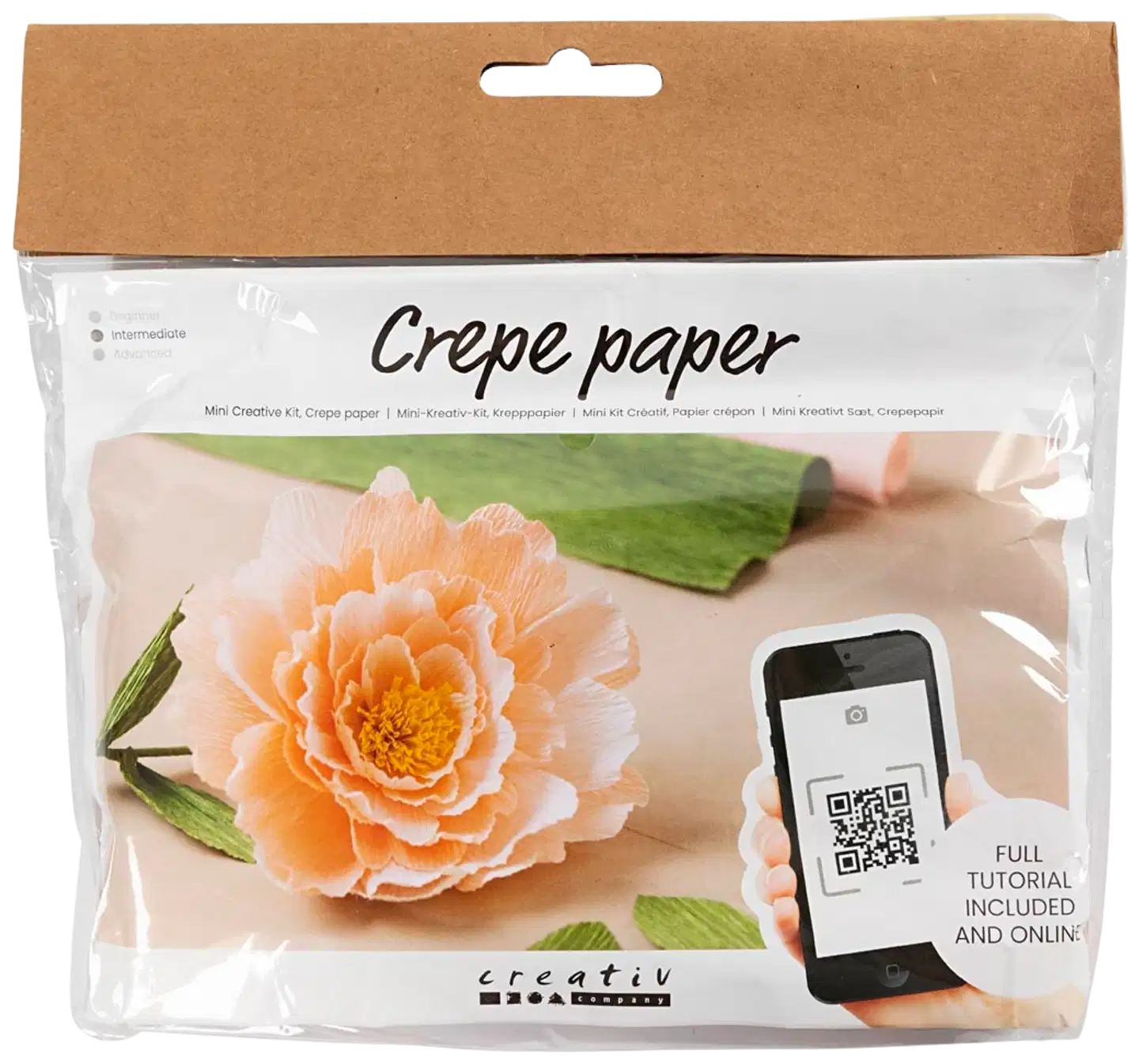 Creativ Company askartelusetti mini kreppipaperi, pioni - 1