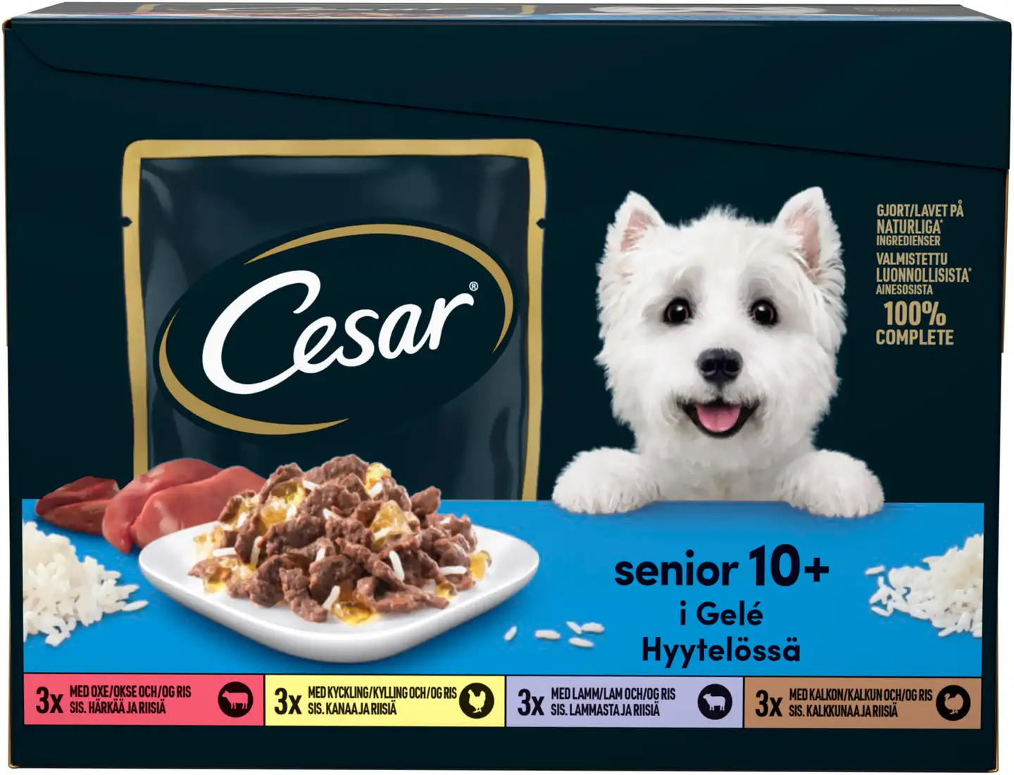 Cesar Senior 10+ annospussilajitelma hyytelössä (12 x 100 g)