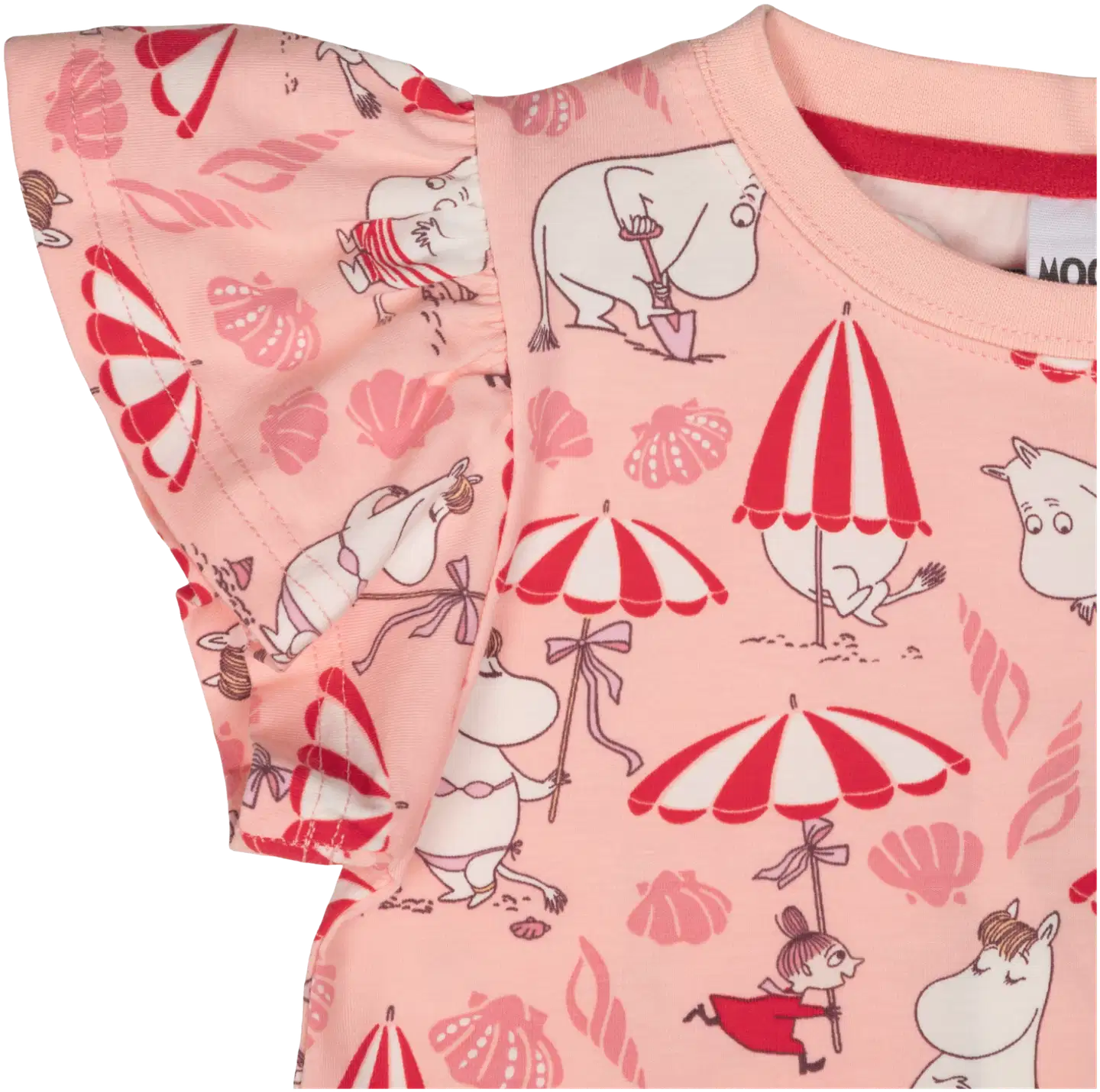 Muumi lasten t-paita Simpukkaranta 591950 - koralli - 2