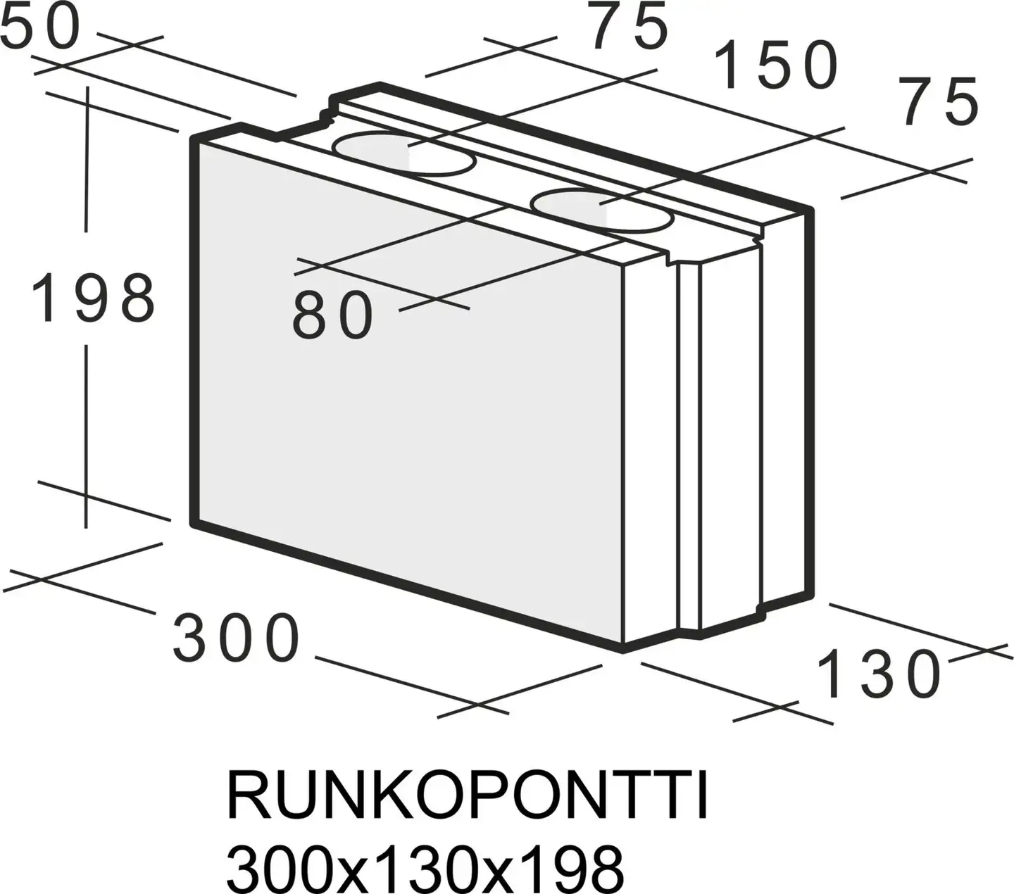 Kahi Runkopontti 300x130x198 1 kpl - 2