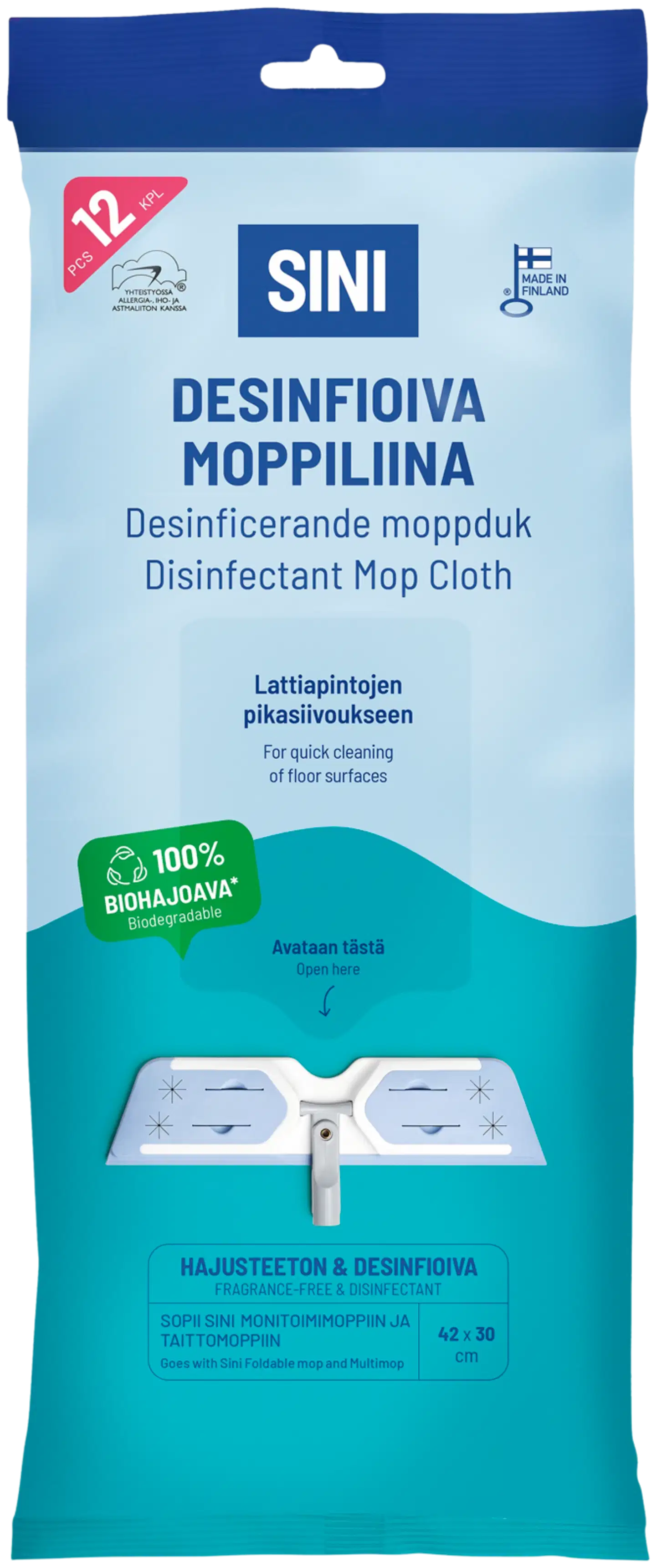 SINI Desinfioiva Moppiliina 12 kpl
