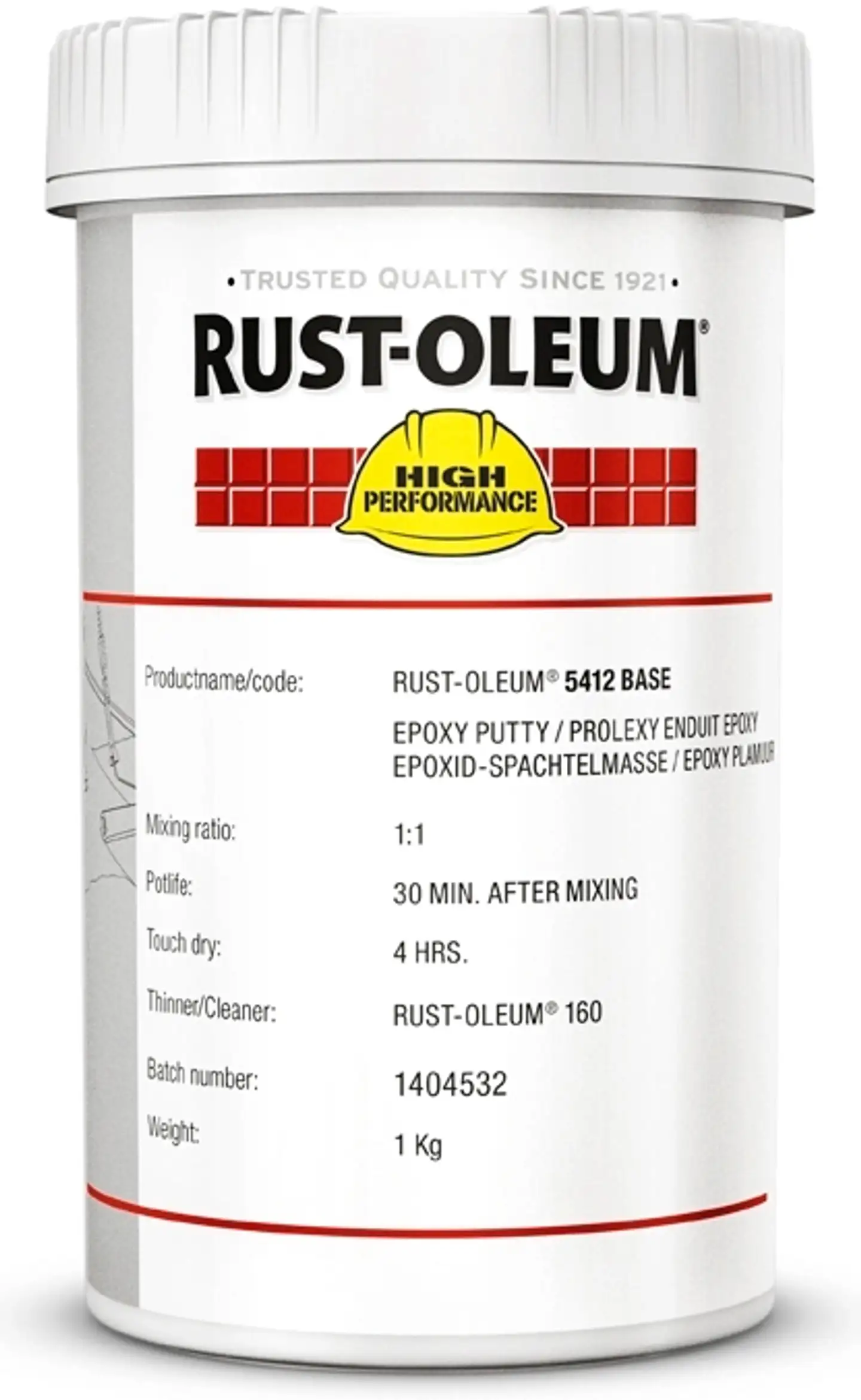 Rust-Oleum 5412 Epoksikorjauskitti 2kg vaalean harmaa - 1