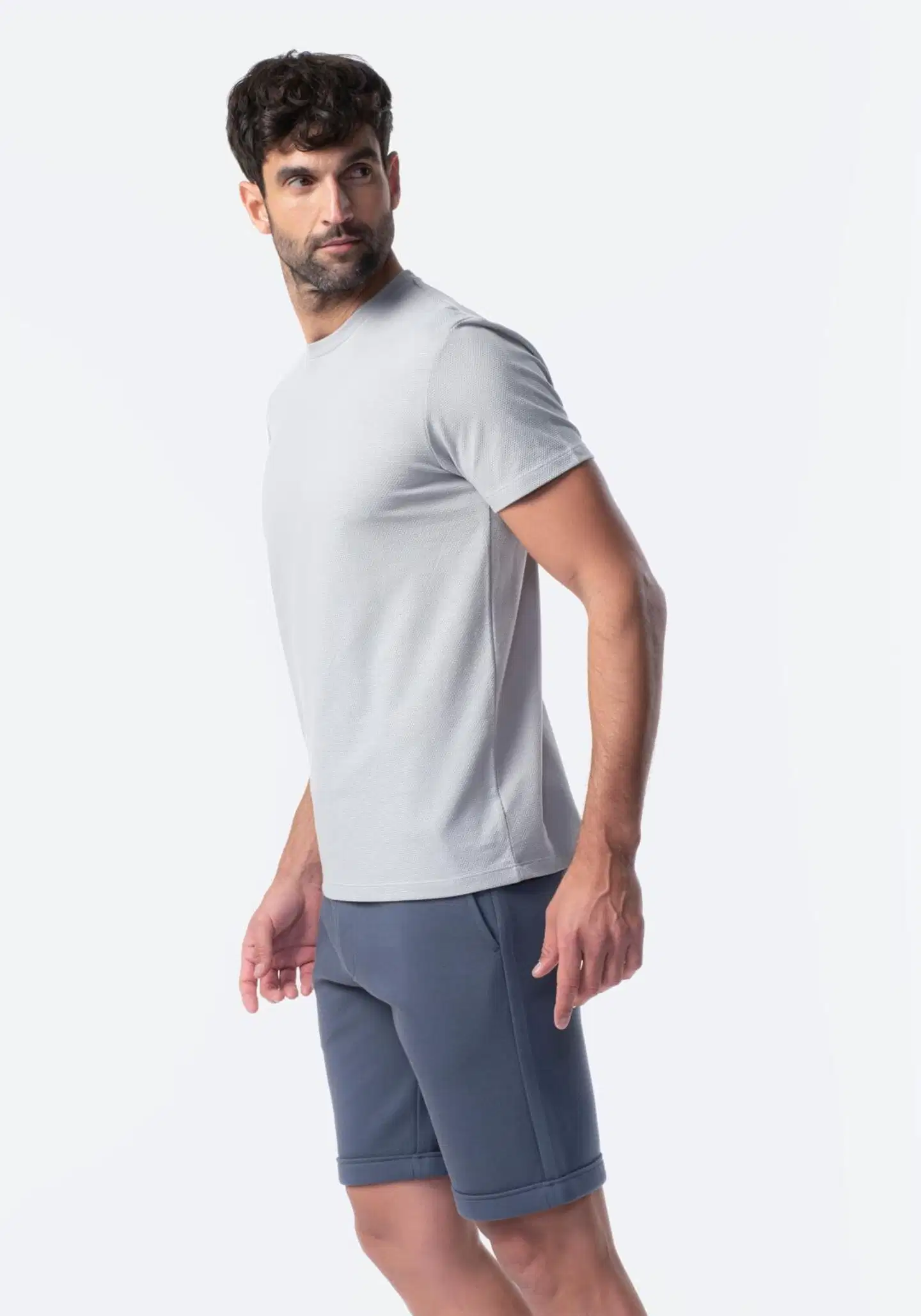 TEX miesten pikeekankaiset joggershortsit I275371 - Glacier - 5