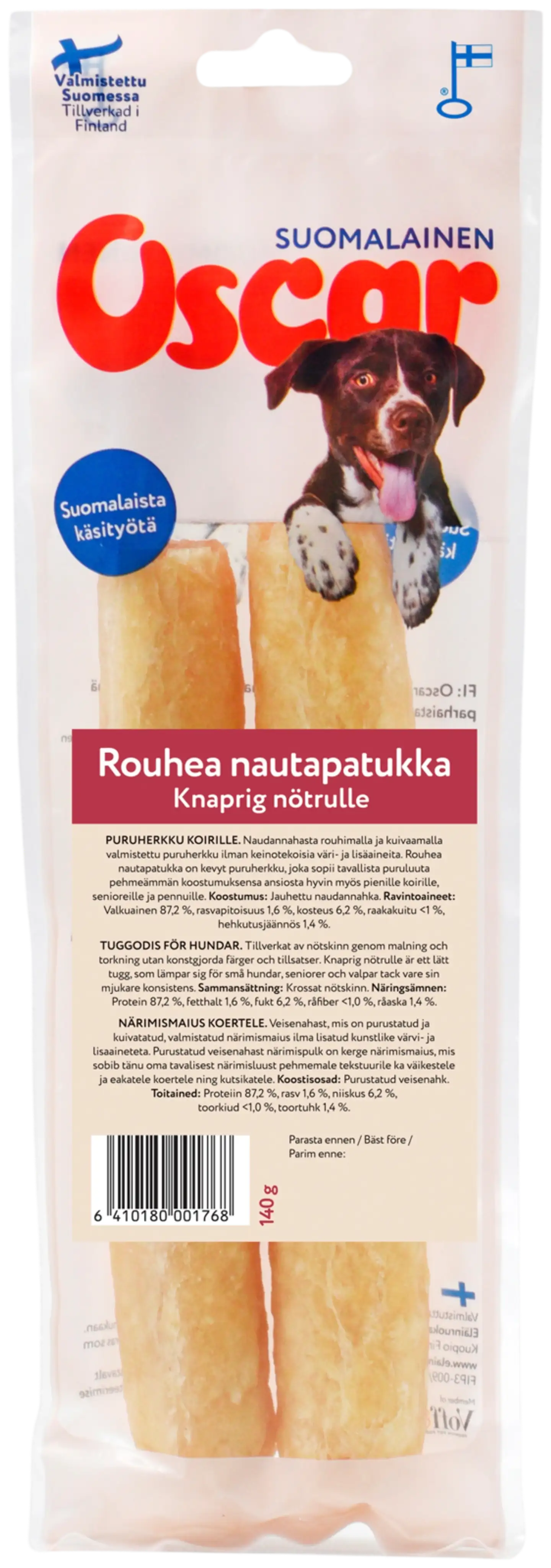 Oscar Rouhea nautapatukka 140 g, koirille