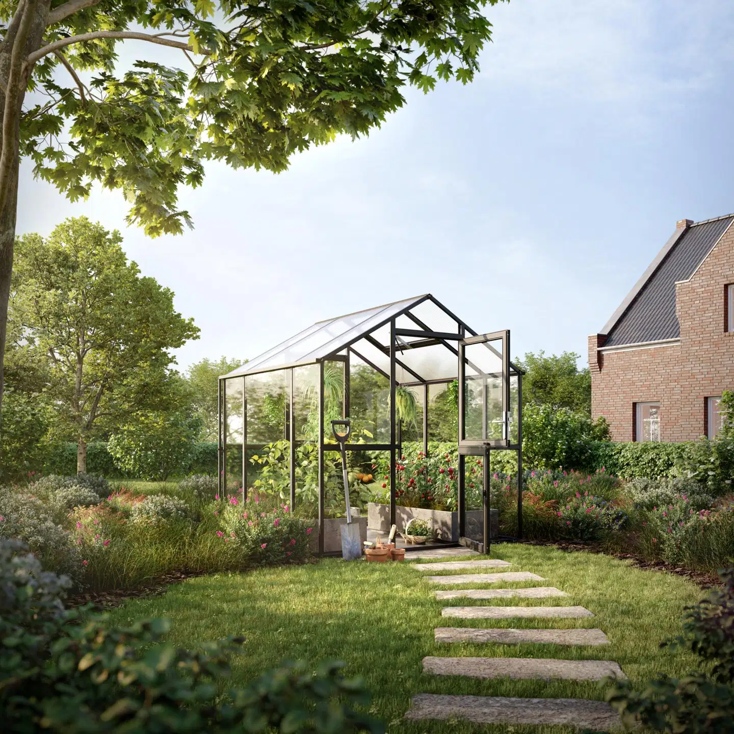 Kreative Gartentechnik kasvihuone Aptasia III-S 5,06 m2 antrasiitinharmaa - 9