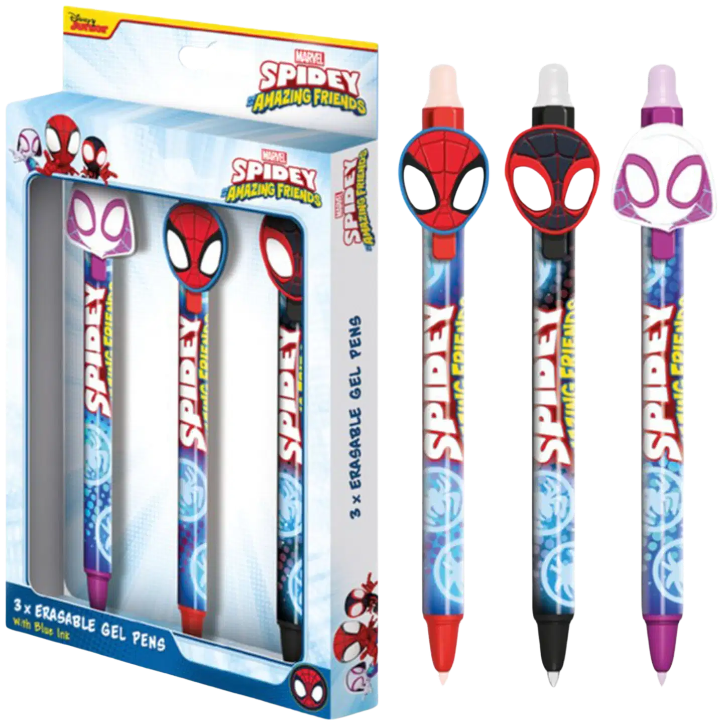 Spidey & Friends pyyhittävät geelikynät 3kpl/pkt