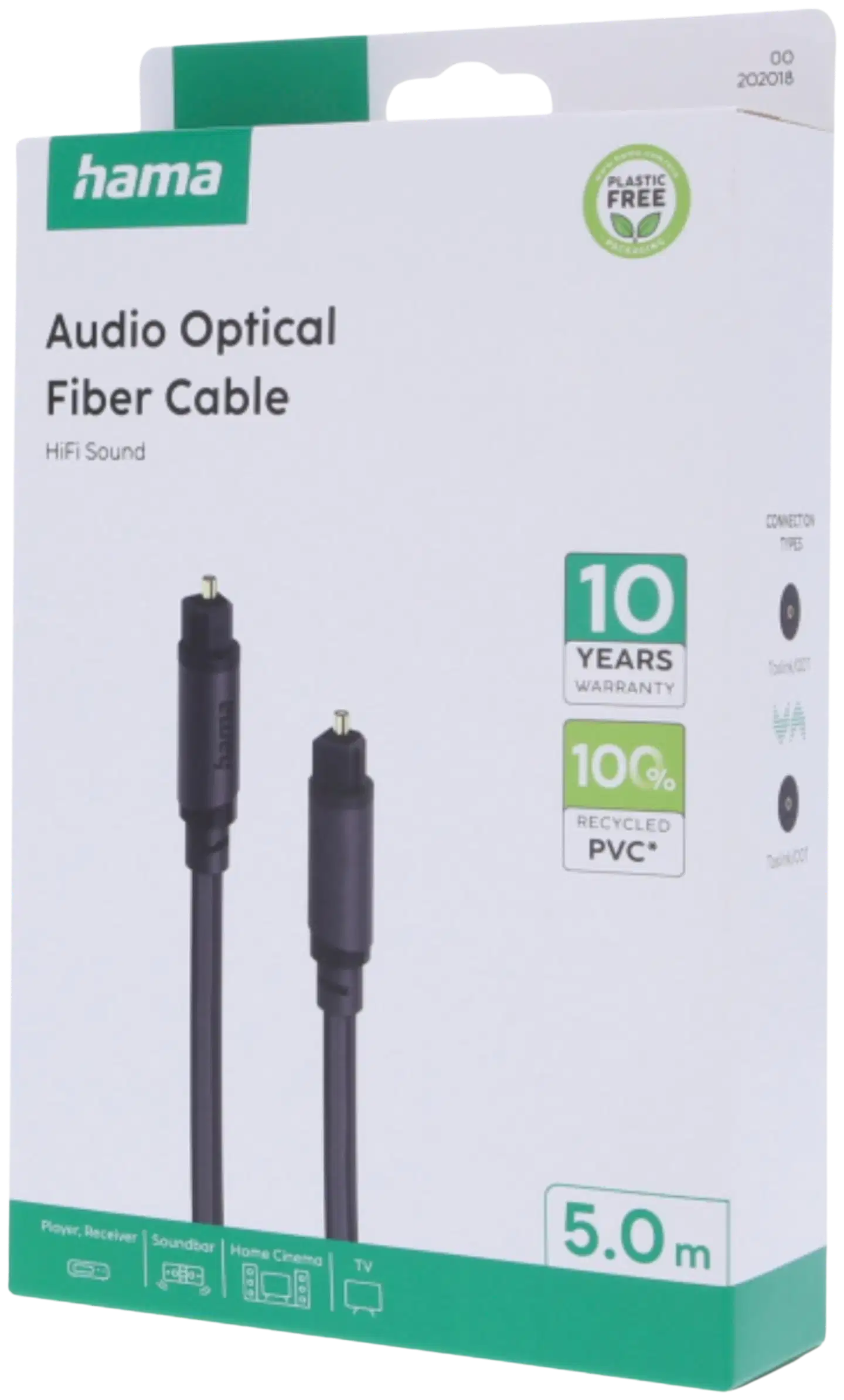 Hama audiojohto, optinen ODT Toslink, 5,0 m - 3
