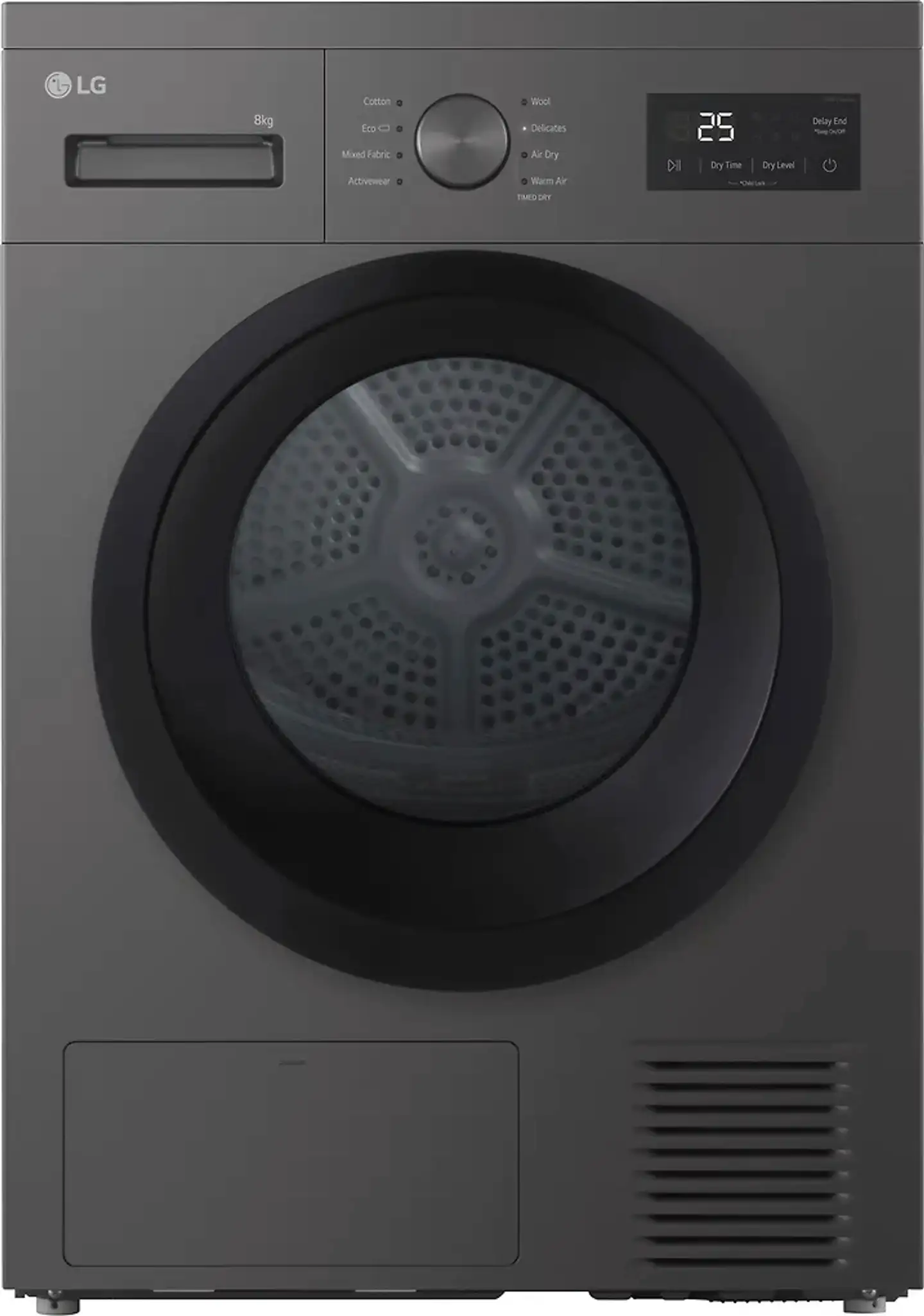 LG pesutorni F4A1009NDK pyykinpesukone + RHA1008NDK kuivausrumpu, tumma harmaa - 6