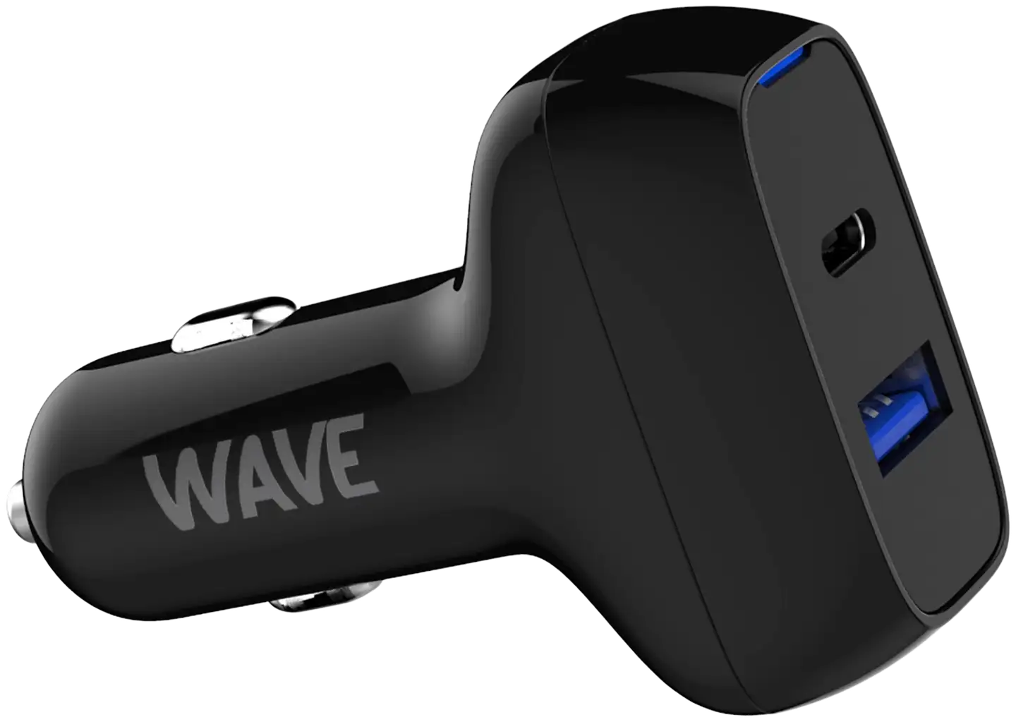 Wave 45W Pikalataava autolaturi, 1 x USB Type-C + 1 x USB-A (45W+18W), Musta - 1