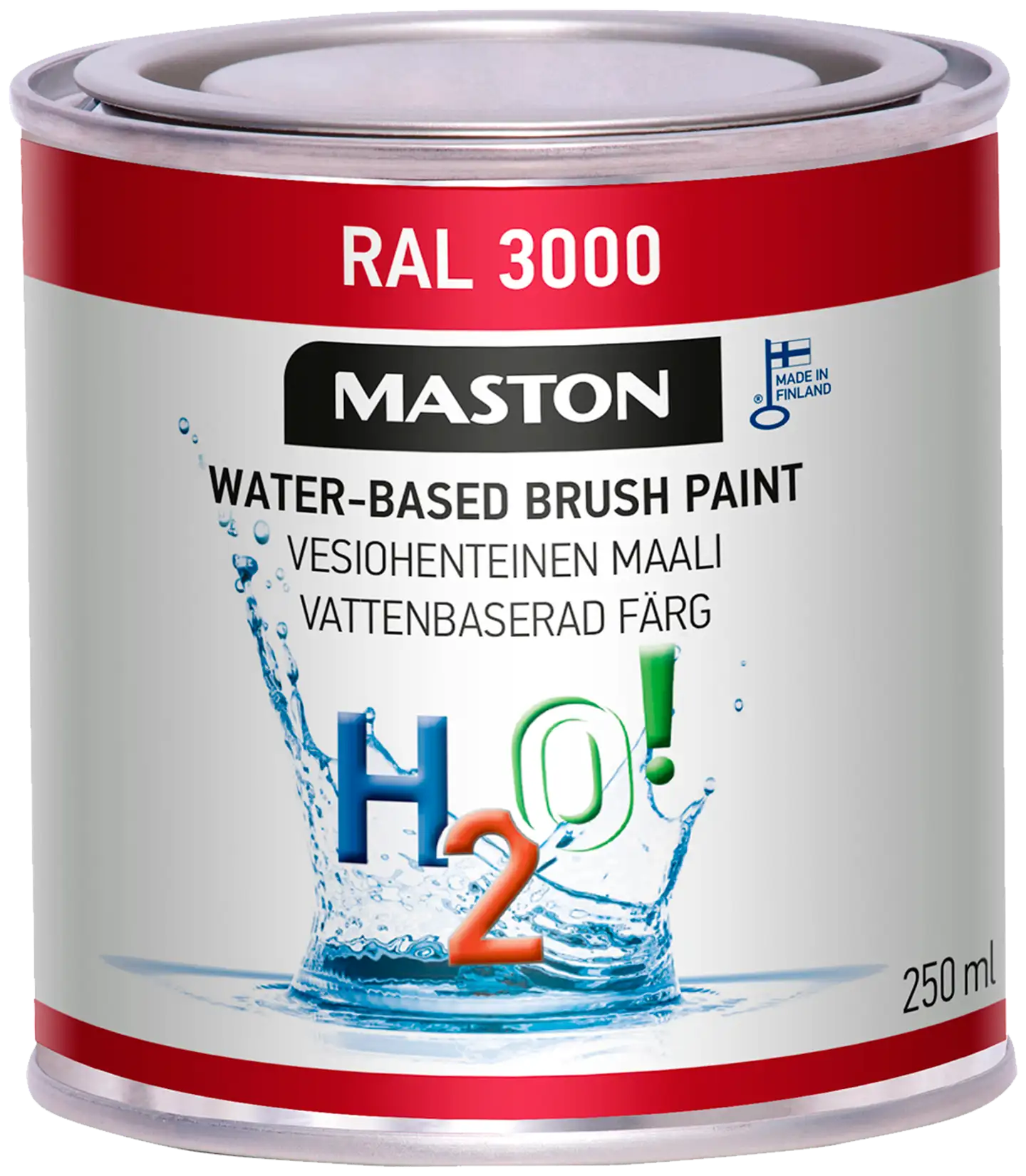 Maali H2O! RAL3000 Tulenpunainen 250ml - 1