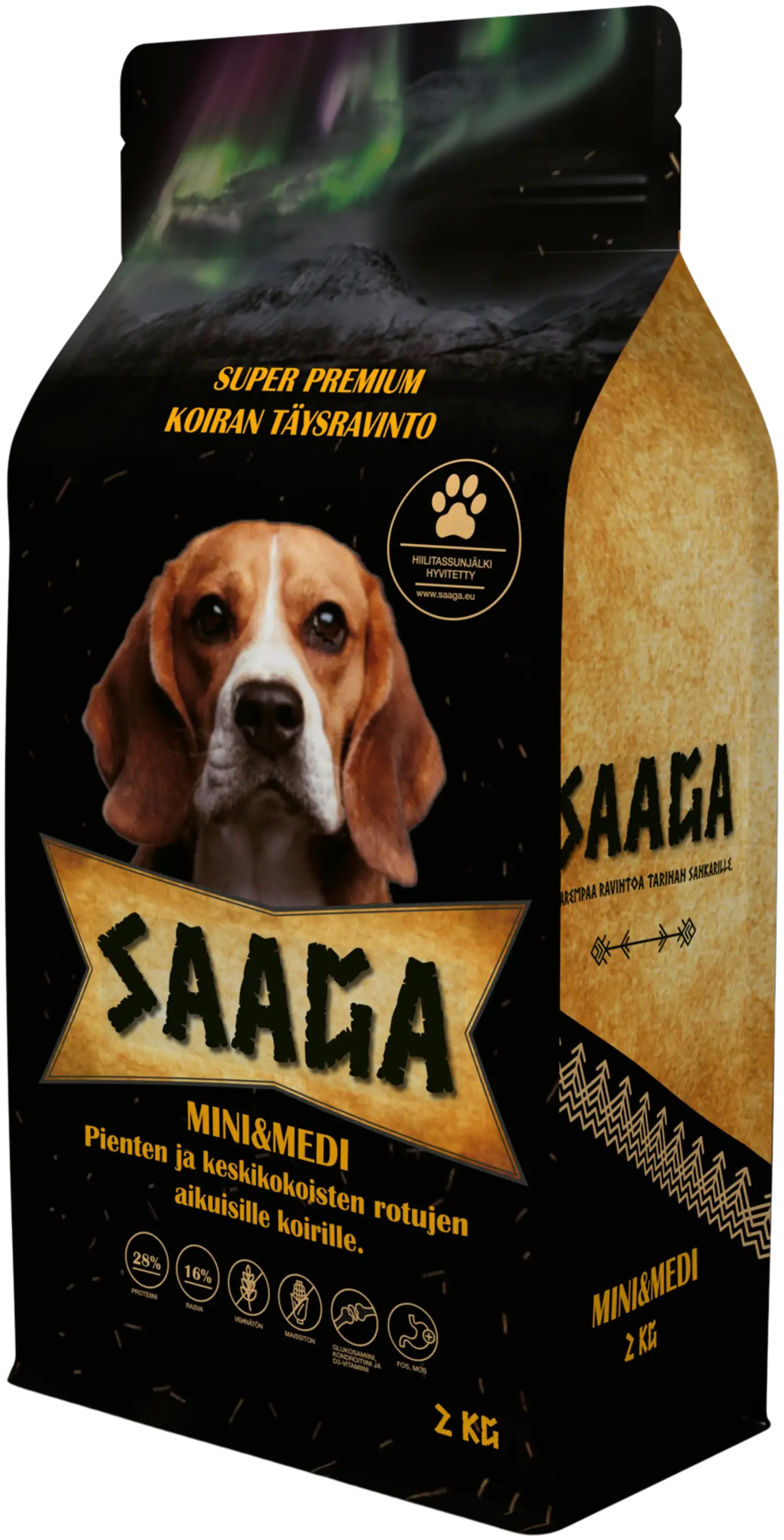 Saaga Mini & Medi täysravinto pienten ja keskikokoisten rotujen aikuisille koirille 2kg